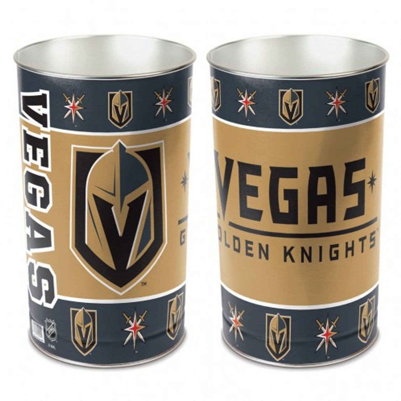 Vegas Golden Knights Wastebasket 15 Inch - Sports Collectibles, Sports Memorabilia, Sports Fan Shop, Sports Gifts