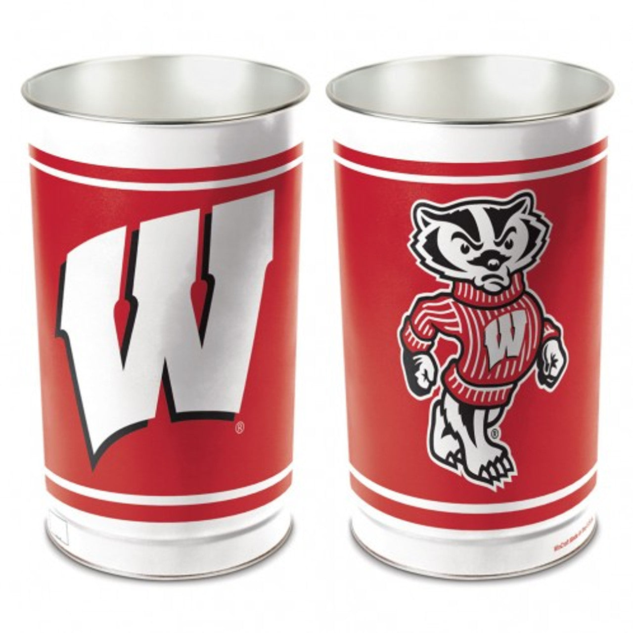 Wisconsin Badgers Wastebasket 15 Inch - Sports Collectibles, Sports Memorabilia, Sports Fan Shop, Sports Gifts