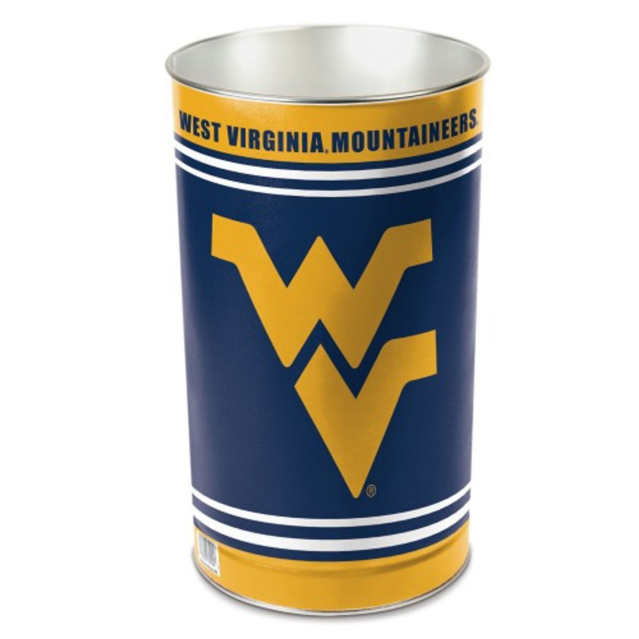 West Virginia Mountaineers Wastebasket 15 Inch - Special Order - Sports Collectibles, Sports Memorabilia, Sports Fan Shop, Sports Gifts