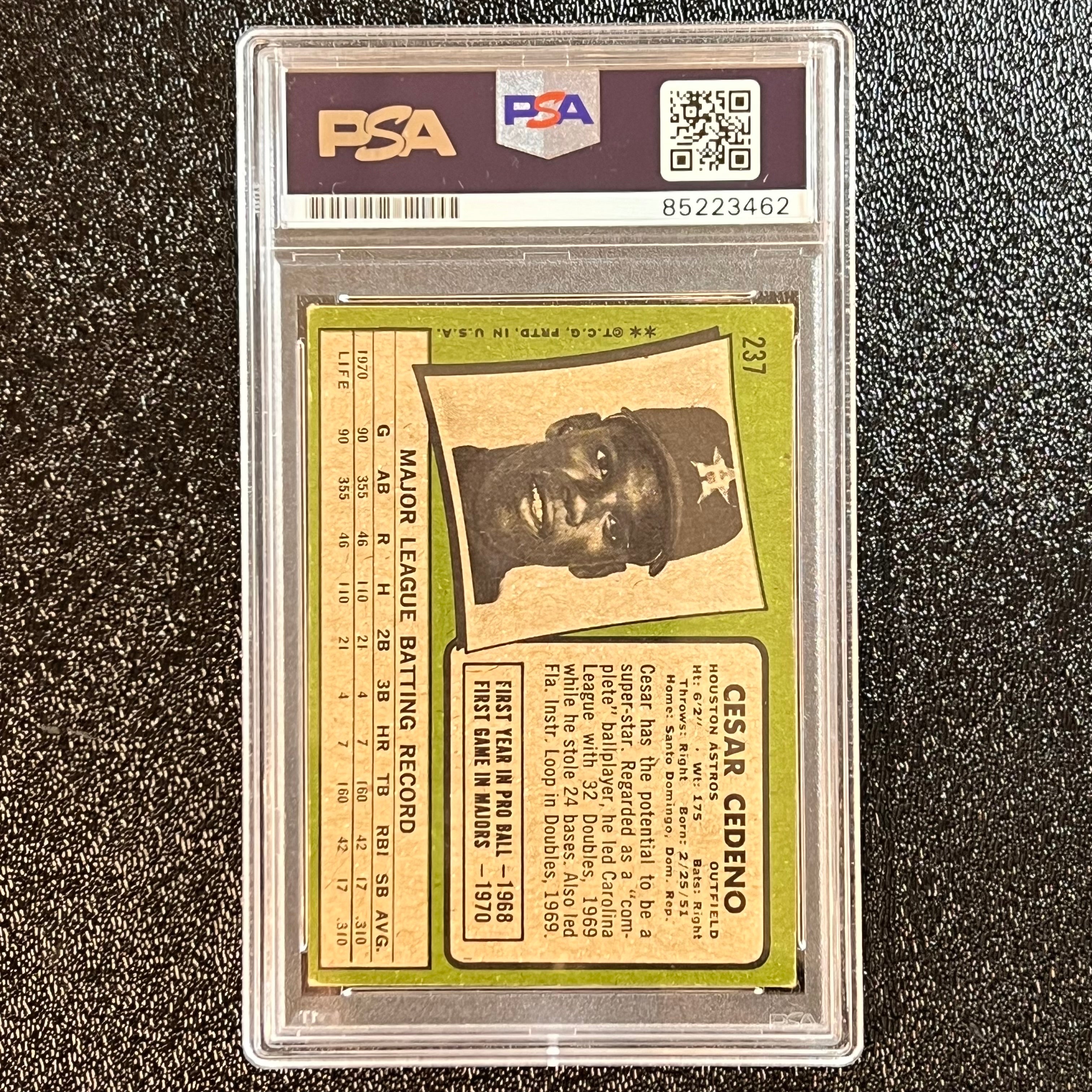 1971 Topps #237 Cesar Cedeno Signed Card PSA Slabbed Auto Astros - Sports Collectibles, Sports Memorabilia, Sports Fan Shop, Sports Gifts