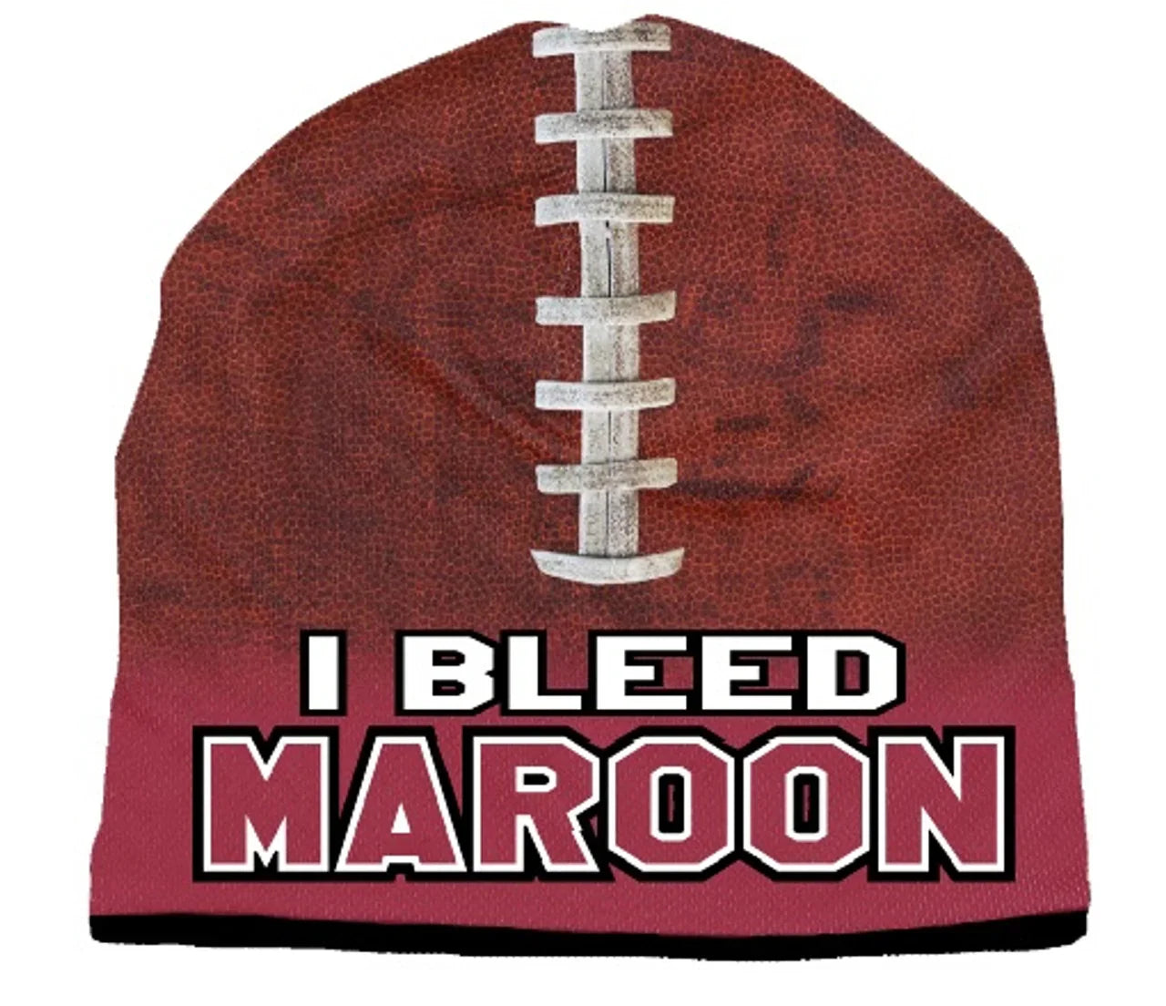 I Bleed Beanie - Sublimated Football - Maroon (CDG) - 757 Sports Collectibles
