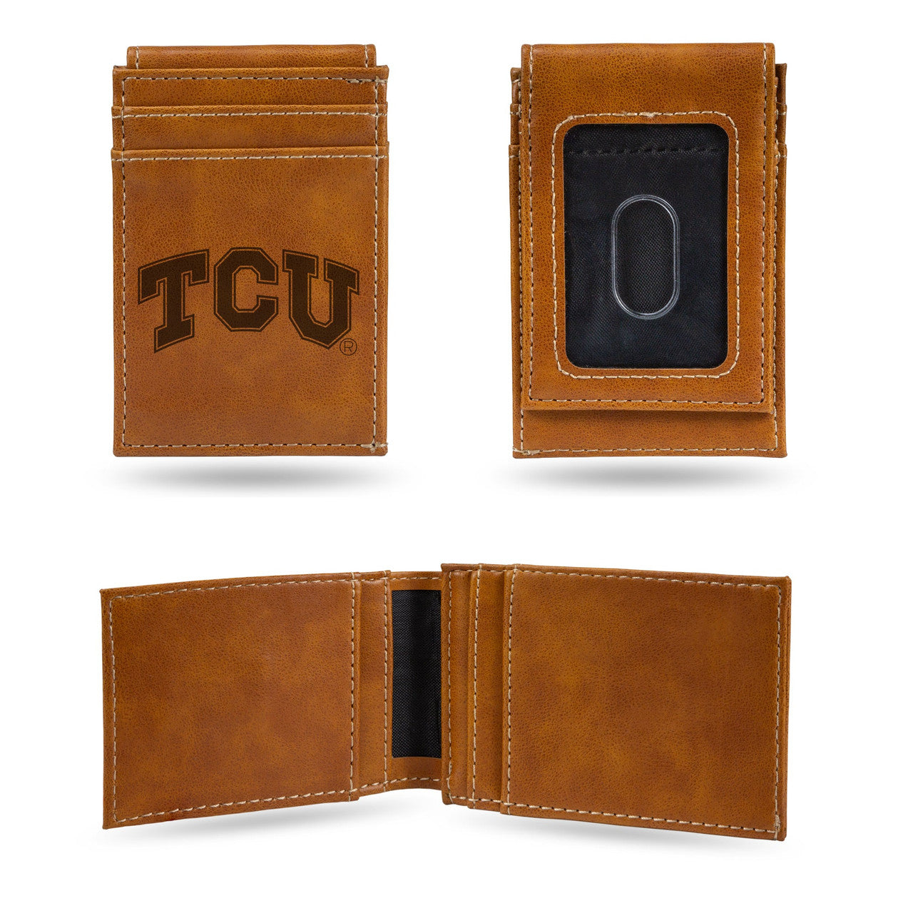 TCU Horned Frogs Wallet Front Pocket Laser Engraved - Sports Collectibles, Sports Memorabilia, Sports Fan Shop, Sports Gifts