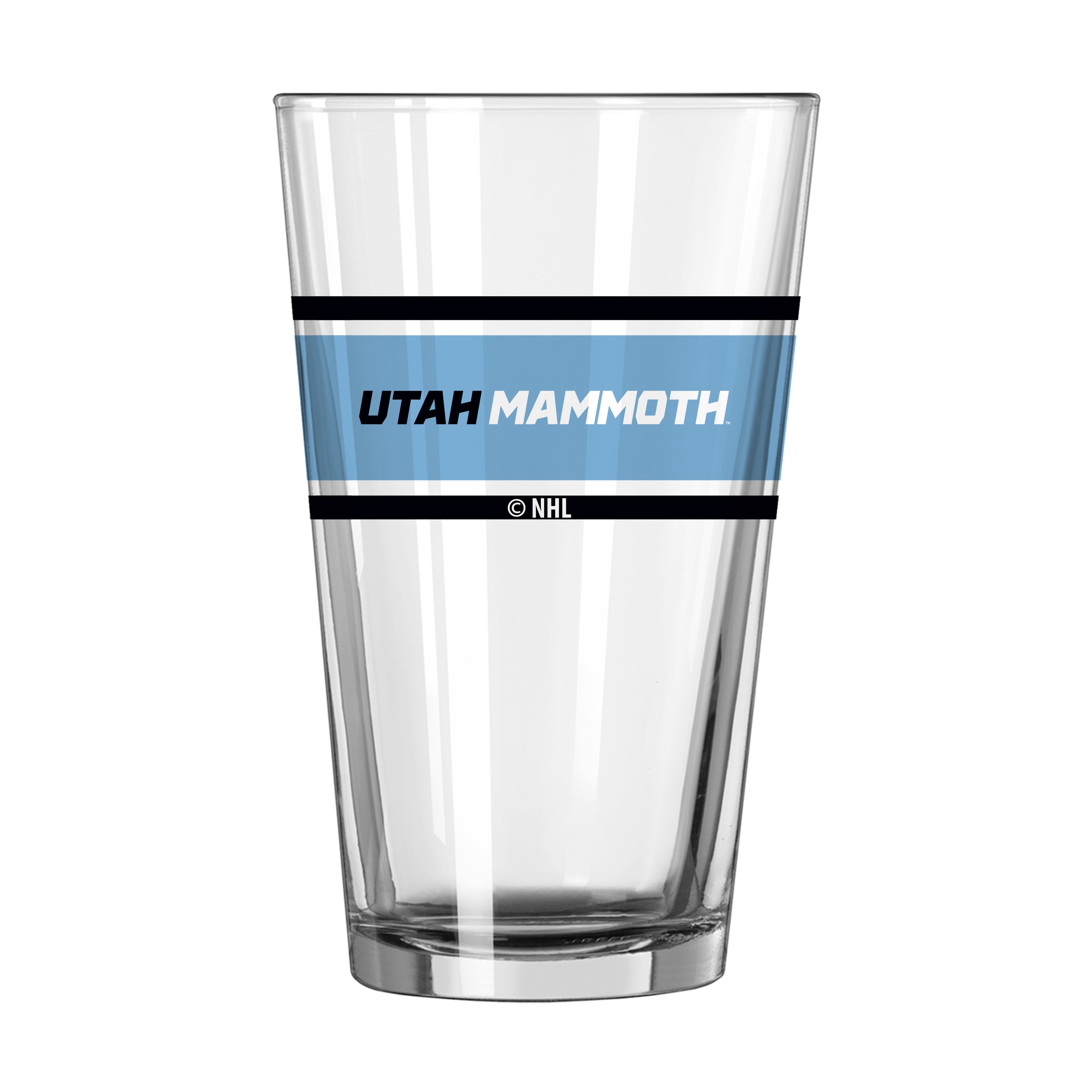 Utah Mammoth 16oz Stripe Pint Glass - Sports Gifts, Sports Memorabilia, Sports Collectibles, Fan Shop