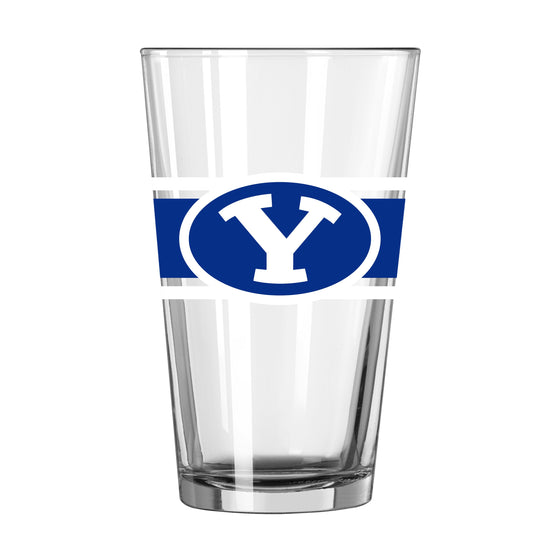 Brigham Young 16oz Stripe Pint Glass