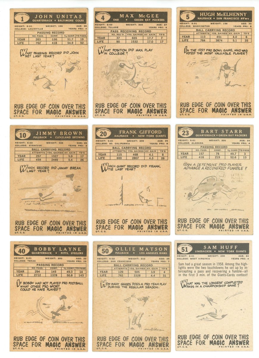 1959 TOPPS FOOTBALL COMPLETE SET BREAK - 6 CARDS PER BOX! A HOFER IN EVERY BOX! - Sports Gifts, Sports Memorabilia, Sports Collectibles, Fan Shop