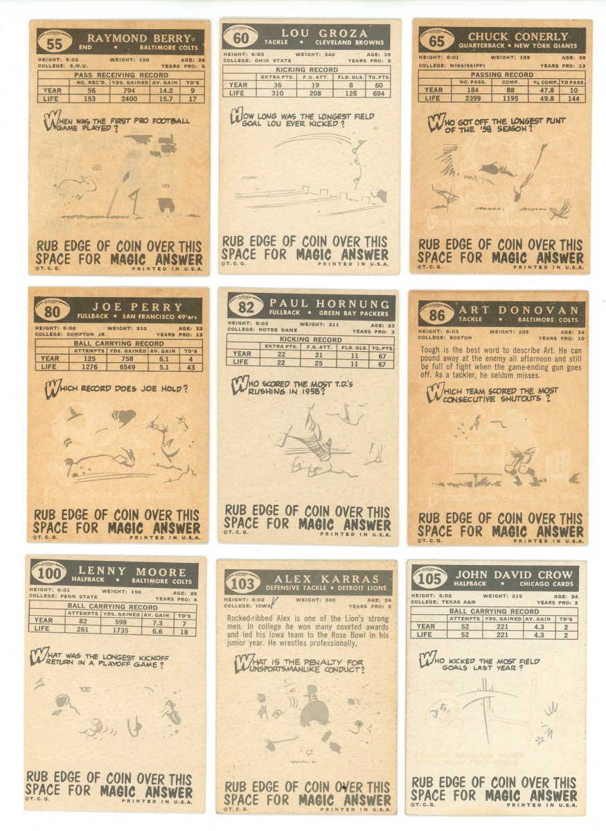 1959 TOPPS FOOTBALL COMPLETE SET BREAK - 6 CARDS PER BOX! A HOFER IN EVERY BOX! - Sports Gifts, Sports Memorabilia, Sports Collectibles, Fan Shop