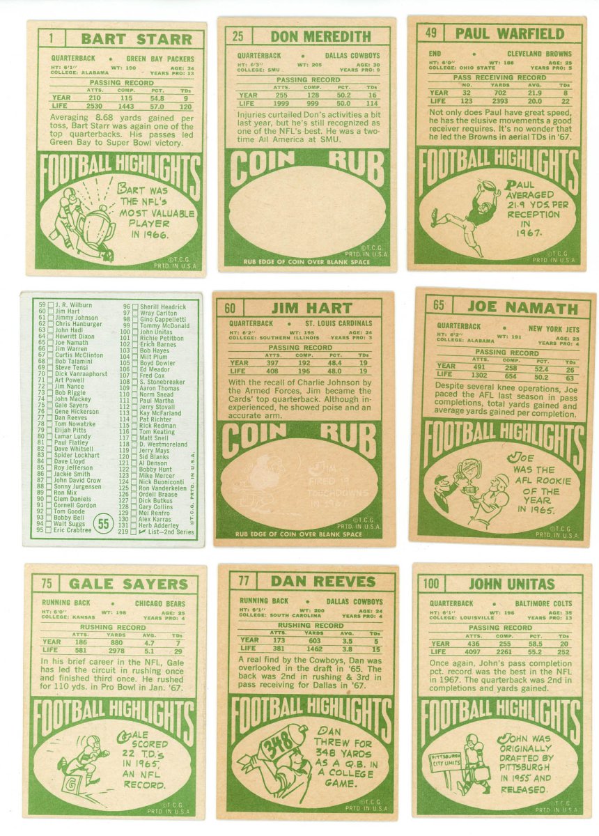 1968 TOPPS FOOTBALL COMPLETE SET BREAK - 6 CARDS PER BOX! 1 HOFER IN EVERY BOX! - Sports Gifts, Sports Memorabilia, Sports Collectibles, Fan Shop