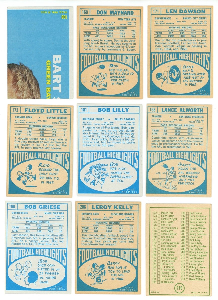 1968 TOPPS FOOTBALL COMPLETE SET BREAK - 6 CARDS PER BOX! 1 HOFER IN EVERY BOX! - Sports Gifts, Sports Memorabilia, Sports Collectibles, Fan Shop