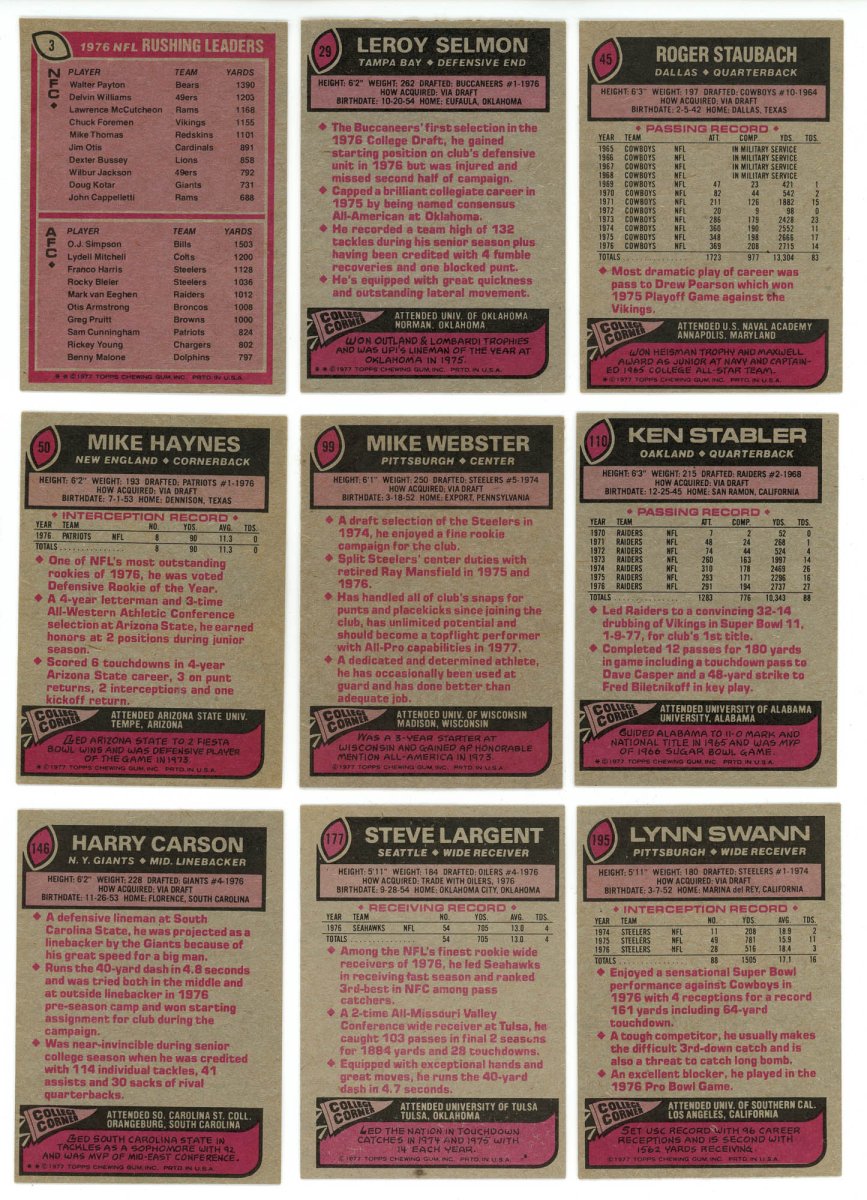 1977 TOPPS FOOTBALL COMPLETE SET BREAK - 19 CARDS PER BOX! 2 HOFERS PER BOX! - Sports Gifts, Sports Memorabilia, Sports Collectibles, Fan Shop