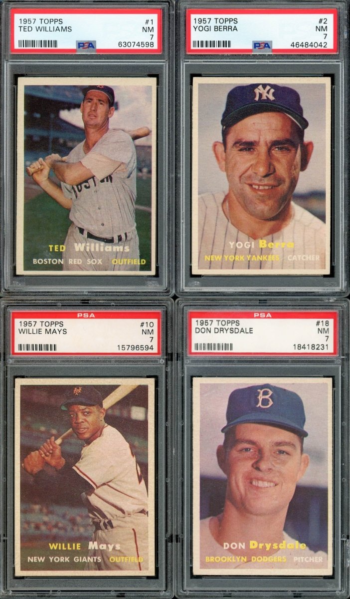 1957 TOPPS BASEBALL COMPLETE PSA GRADED SET BREAK – 1 CARD PER BOX! ALL PSA 7 OR HIGHER! - Sports Gifts, Sports Memorabilia, Sports Collectibles, Fan Shop