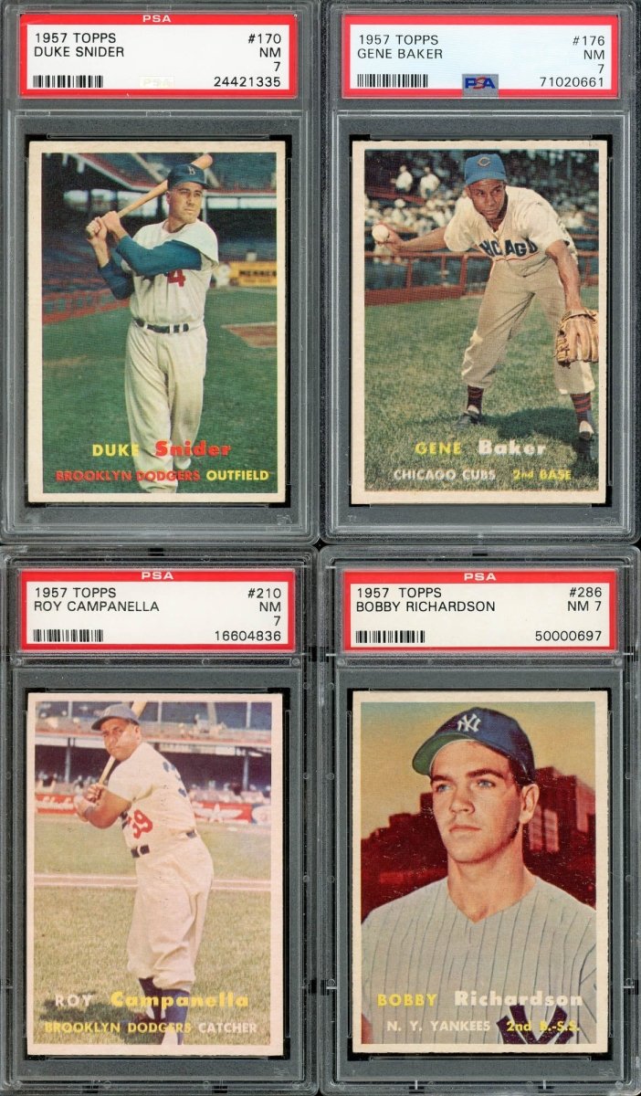 1957 TOPPS BASEBALL COMPLETE PSA GRADED SET BREAK – 1 CARD PER BOX! ALL PSA 7 OR HIGHER! - Sports Gifts, Sports Memorabilia, Sports Collectibles, Fan Shop