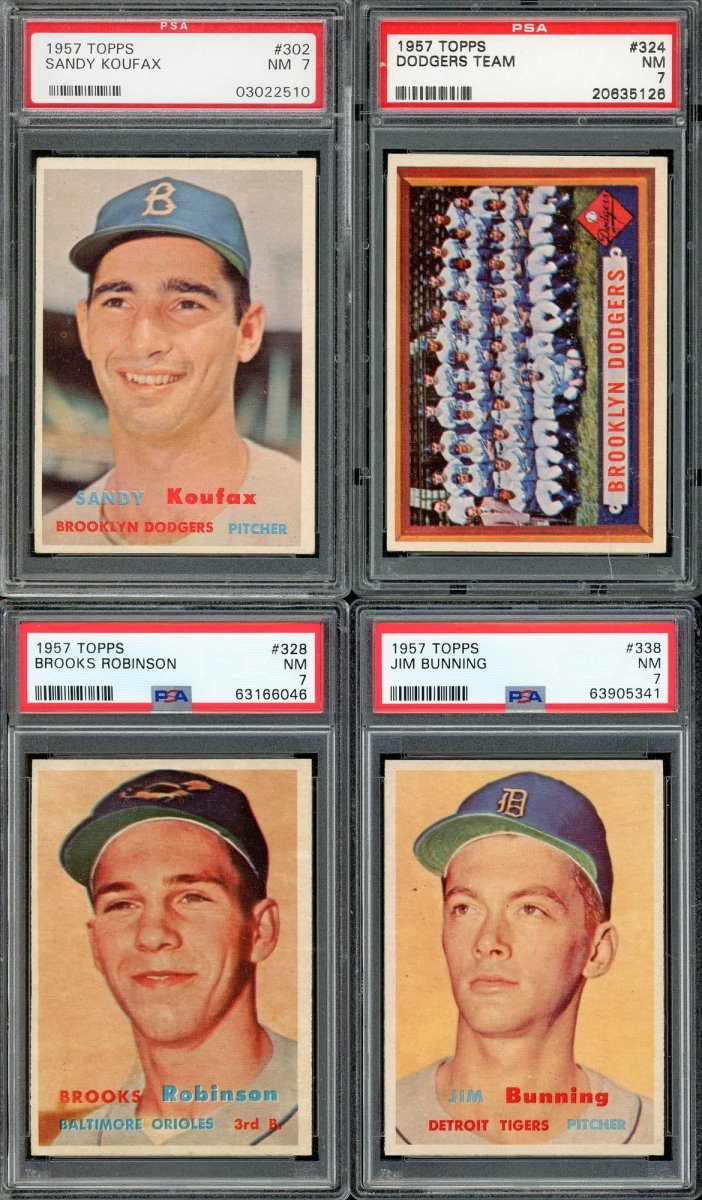 1957 TOPPS BASEBALL COMPLETE PSA GRADED SET BREAK – 1 CARD PER BOX! ALL PSA 7 OR HIGHER! - Sports Gifts, Sports Memorabilia, Sports Collectibles, Fan Shop