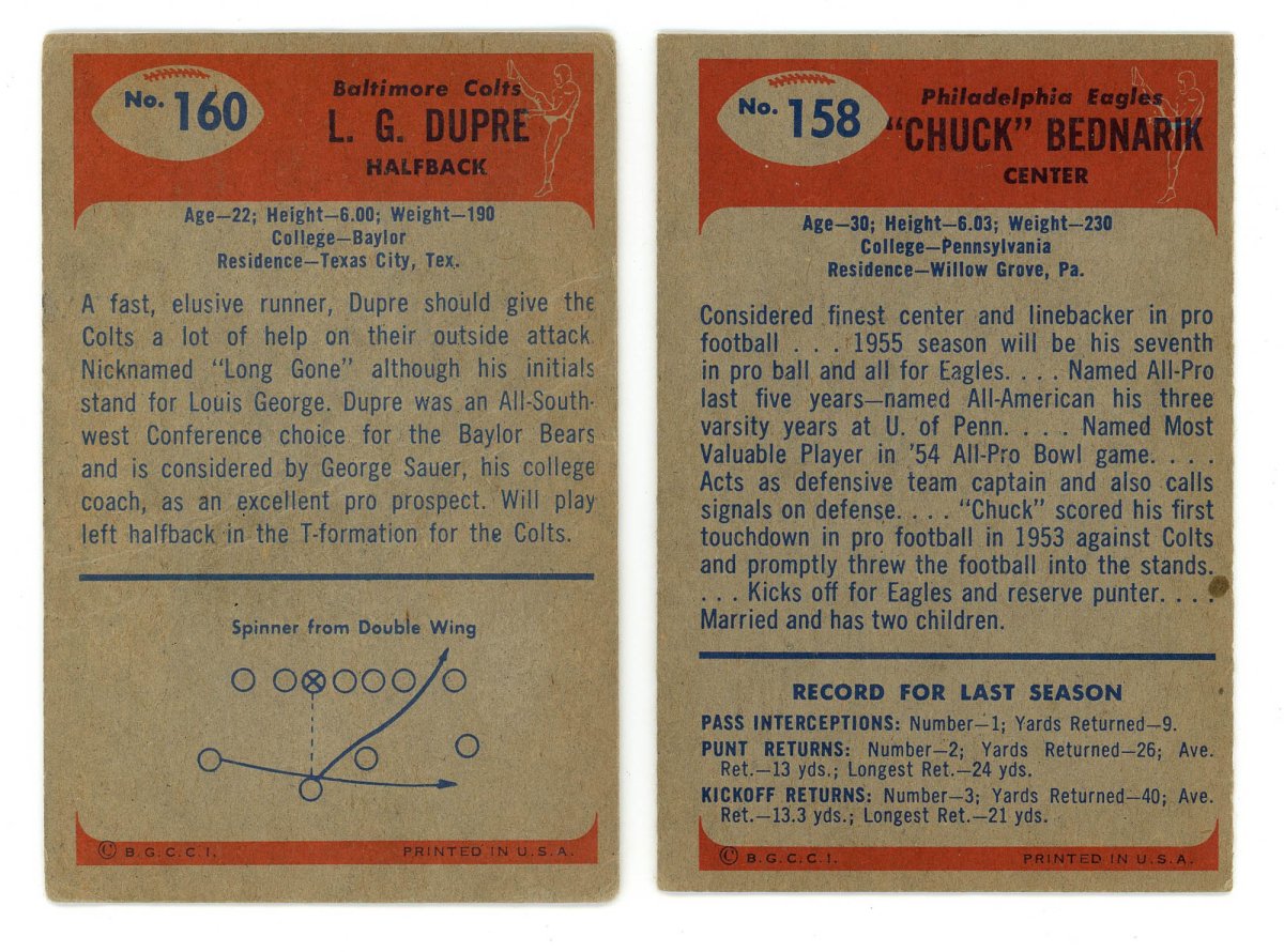 1955 BOWMAN FOOTBALL COMPLETE SET BREAK – 5 CARDS PER BOX! (1) HOFER OR STAR PER BOX! - Sports Gifts, Sports Memorabilia, Sports Collectibles, Fan Shop