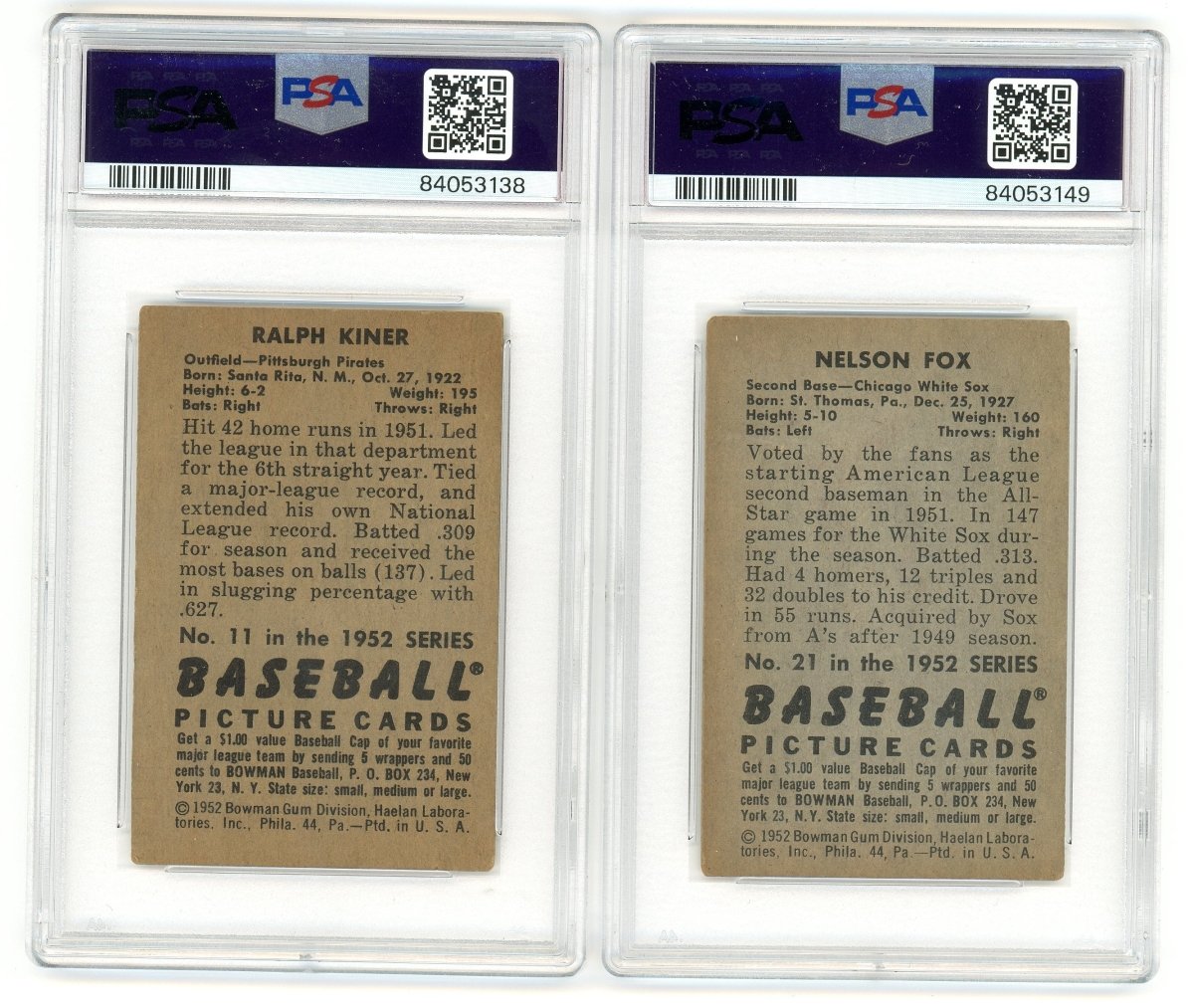 1952 BOWMAN BASEBALL COMPLETE GRADED SET BREAK - 2 GRADED CARDS PER BOX! - Sports Gifts, Sports Memorabilia, Sports Collectibles, Fan Shop