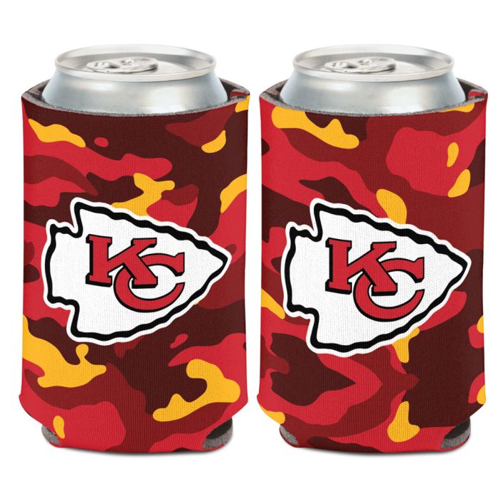 Kansas City Chiefs Team Color Camo Can Cooler 12 oz. - Sports Collectibles, Sports Memorabilia, Sports Fan Shop, Sports Gifts