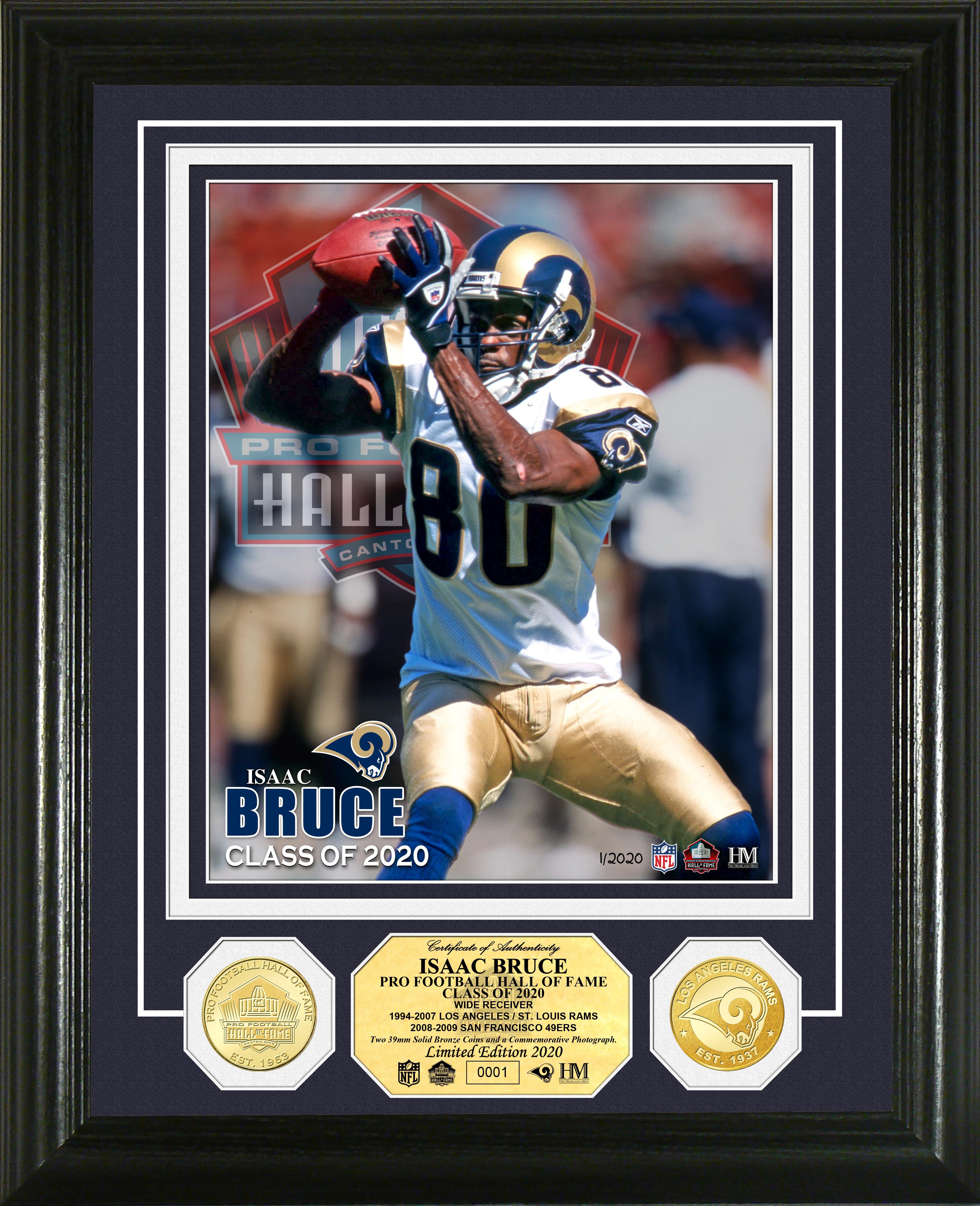 Isaac Bruce 2020 Hall of Fame Bronze Coin Photo Mint - Sports Collectibles, Sports Memorabilia, Sports Fan Shop, Sports Gifts