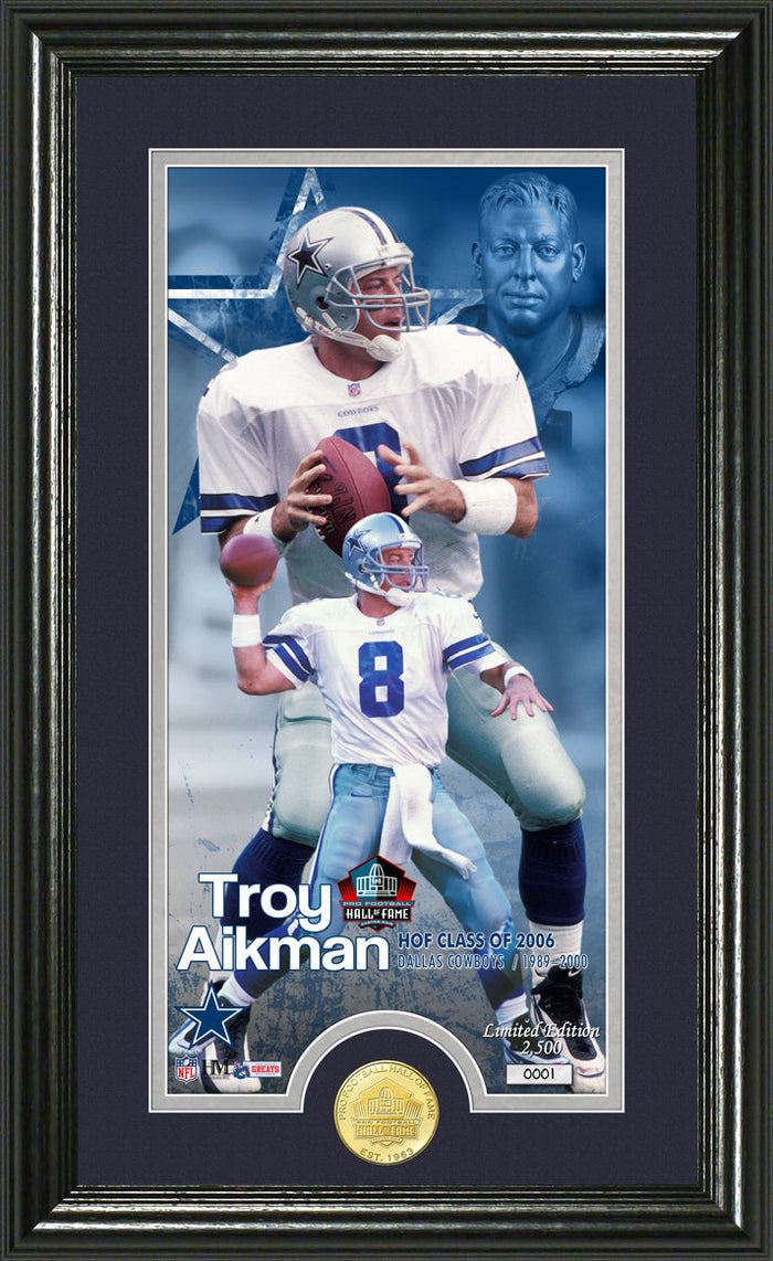 TROY AIKMAN 2006 PRO FOOTBALL HALL OF FAME SUPREME BRONZE COIN PHOTO MINT - 757 Sports Collectibles