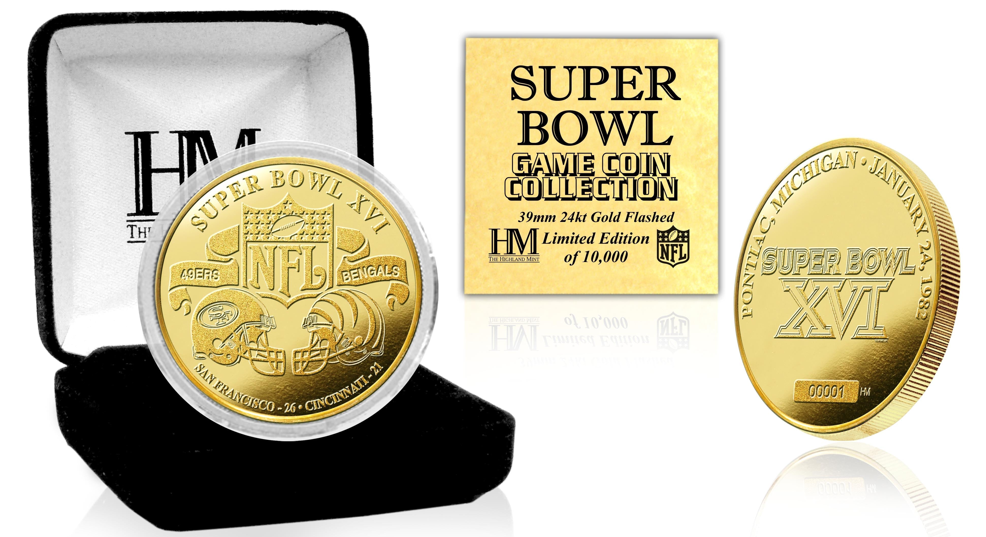 Super Bowl XVI 24kt Gold Flip Coin - Sports Collectibles, Sports Memorabilia, Sports Fan Shop, Sports Gifts