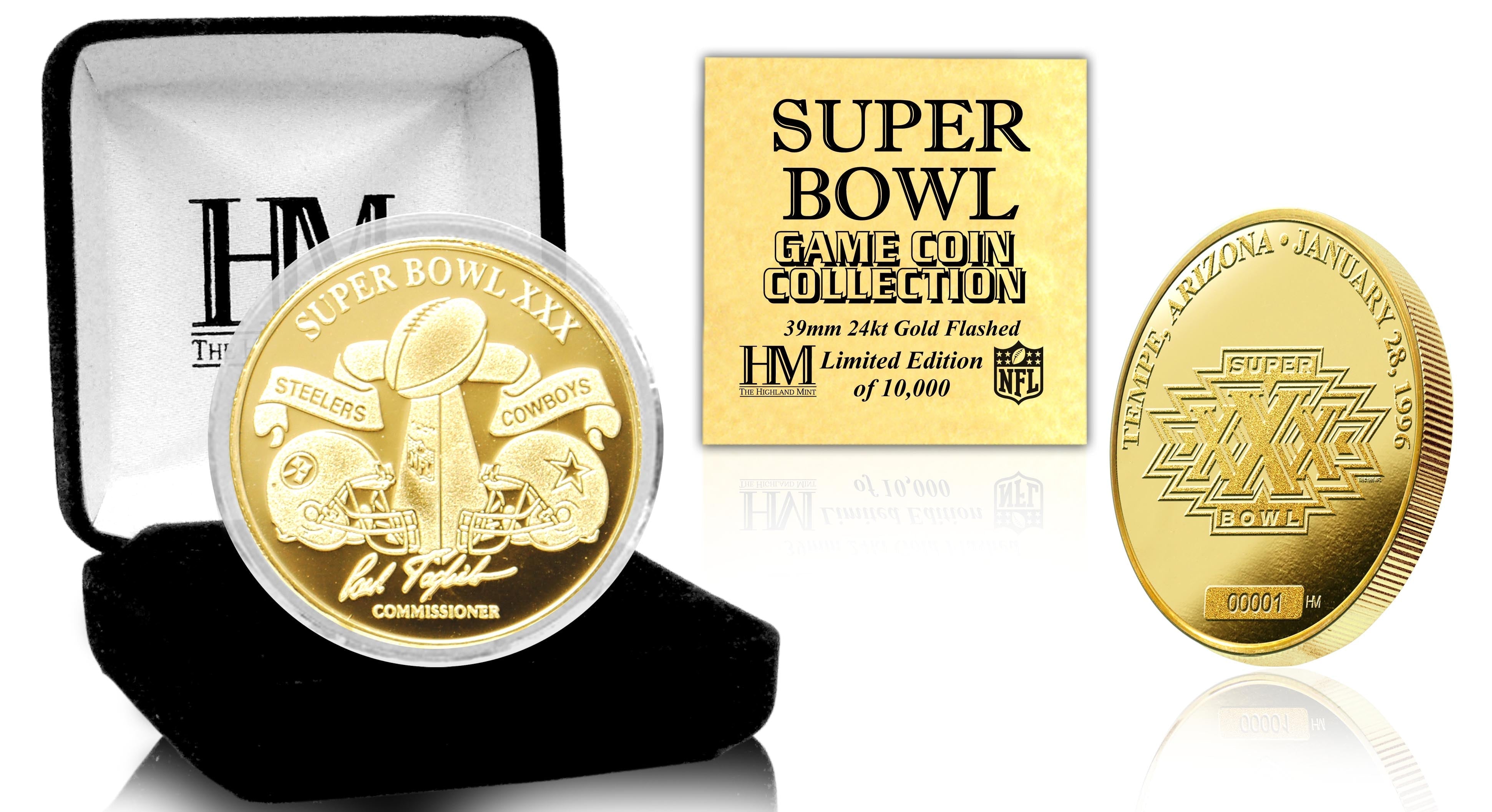 Super Bowl XXX 24kt Gold Flip Coin - Sports Collectibles, Sports Memorabilia, Sports Fan Shop, Sports Gifts