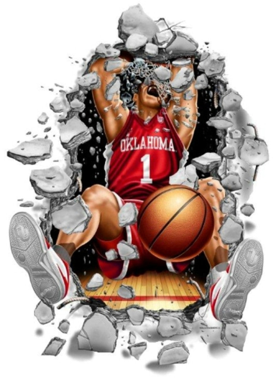 Oklahoma Sooners Decal Wallcrasher Basketball 3 Foot - Sports Collectibles, Sports Memorabilia, Sports Fan Shop, Sports Gifts