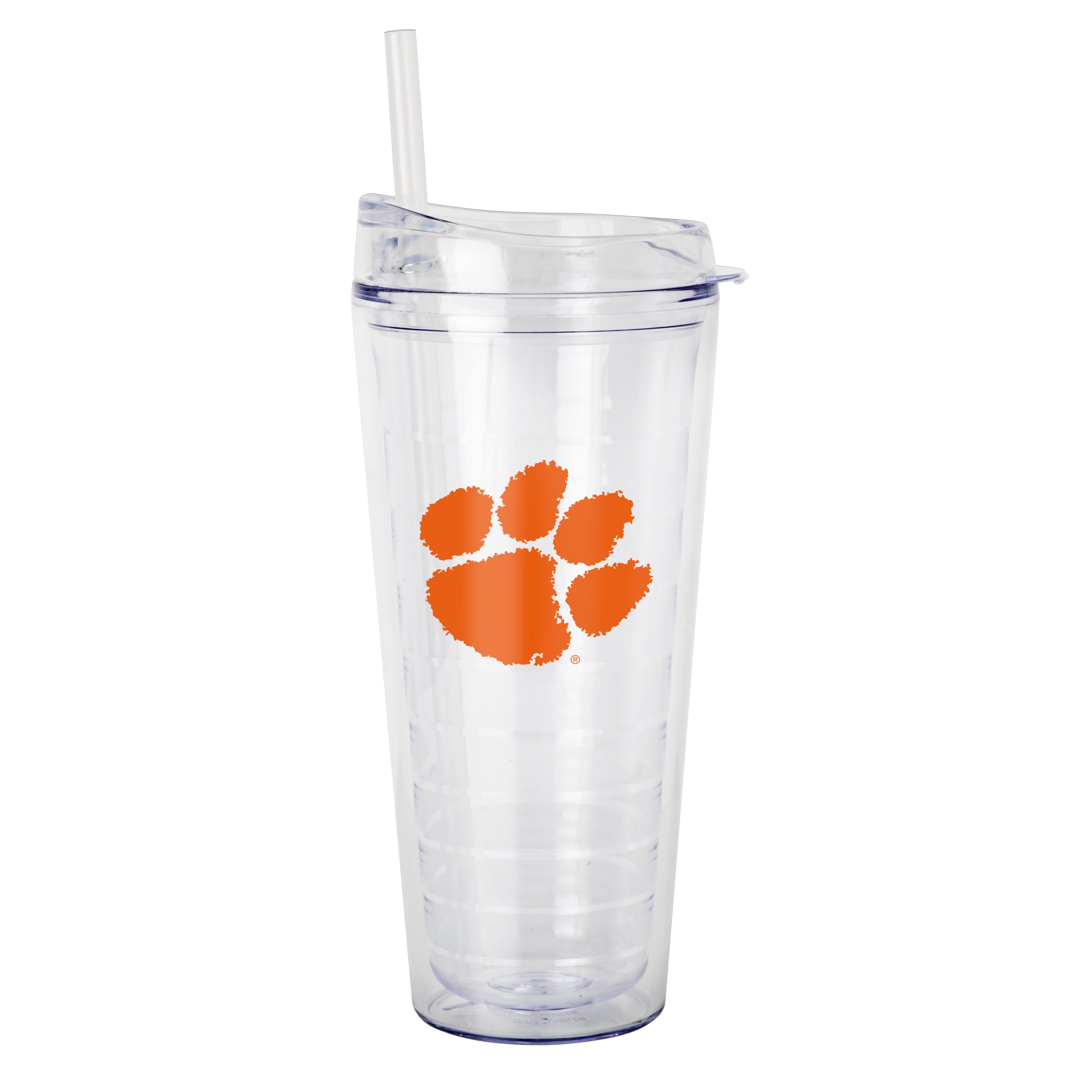 Clemson 22oz Flipside Dbl Wall Clear Tumbler
