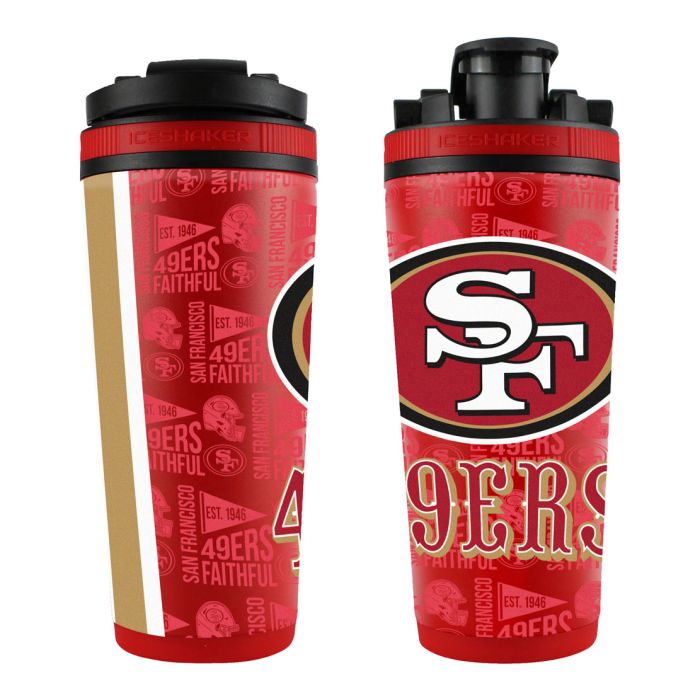 SAN FRANCISCO 49ERS RED 26OZ 4D STAINLESS STEEL ICE SHAKER - Sports Collectibles, Sports Memorabilia, Sports Fan Shop, Sports Gifts