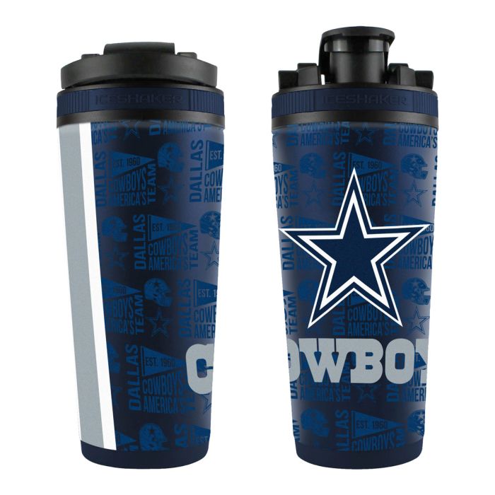 DALLAS COWBOYS NAVY 26OZ 4D STAINLESS STEEL ICE SHAKER - Sports Collectibles, Sports Memorabilia, Sports Fan Shop, Sports Gifts