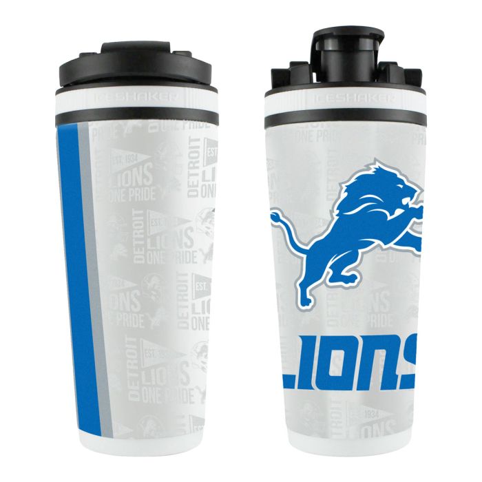DETROIT LIONS WHITE 26OZ 4D STAINLESS STEEL ICE SHAKER - Sports Collectibles, Sports Memorabilia, Sports Fan Shop, Sports Gifts