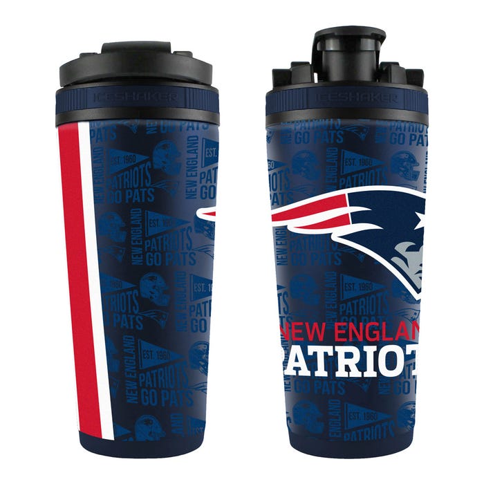New England Patriots Navy 26oz 4D Stainless Steel Ice Shaker - Sports Gifts, Sports Memorabilia, Sports Collectibles, Fan Shop