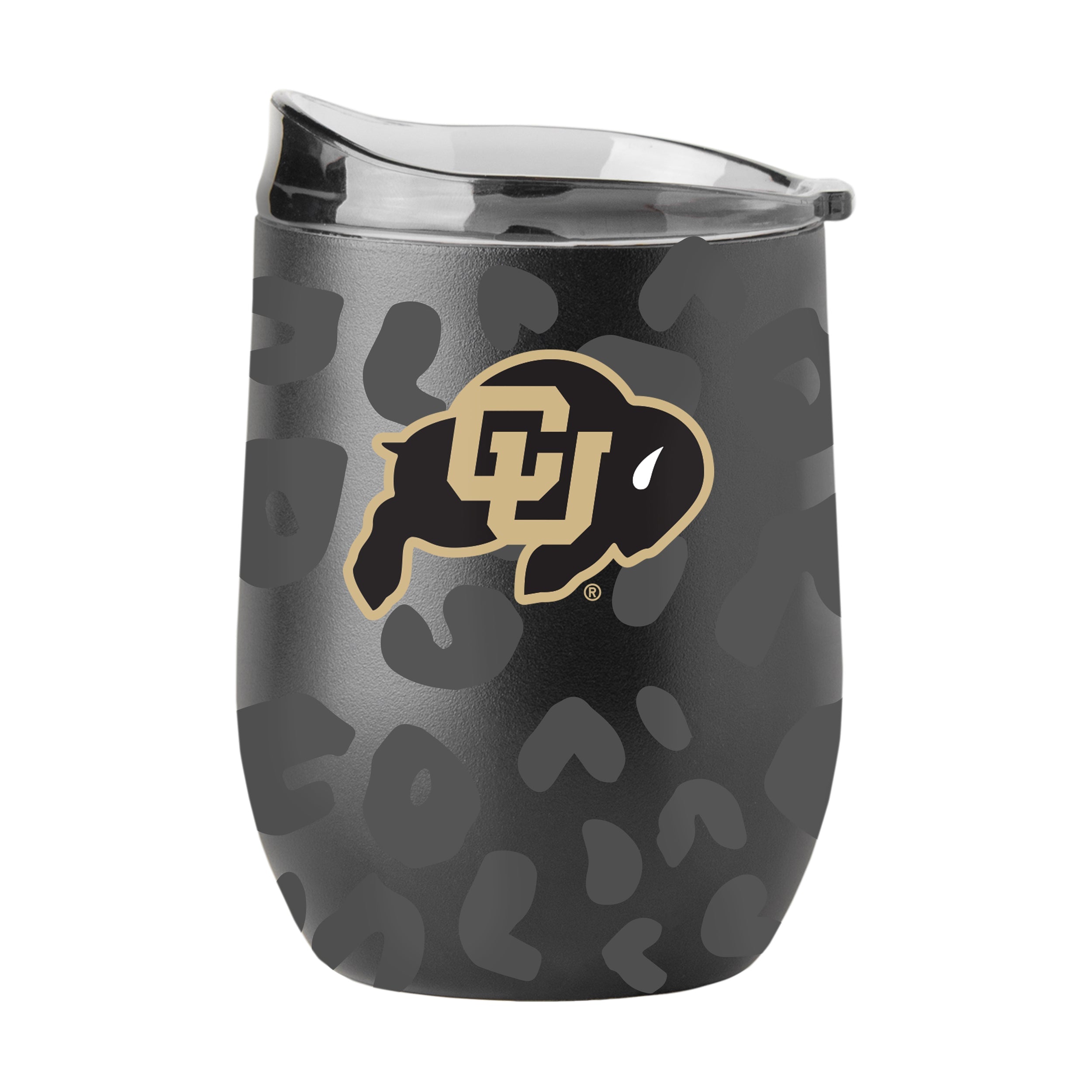Colorado Leopard 16oz Black Powder Coat Curved Beverage