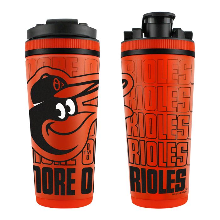 BALTIMORE ORIOLES 26OZ 4D STAINLESS STEEL ICE SHAKER - 757 Sports Collectibles