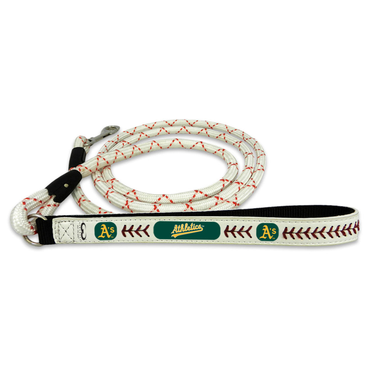 Oakland Athletics Pet Leash Leather Frozen Rope Baseball Size Large - Sports Collectibles, Sports Memorabilia, Sports Fan Shop, Sports Gifts