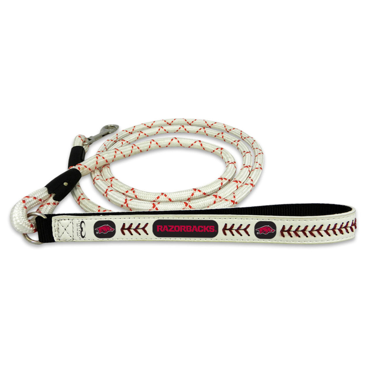 Arkansas Razorbacks Pet Leash Leather Frozen Rope Baseball Size Large - Sports Collectibles, Sports Memorabilia, Sports Fan Shop, Sports Gifts