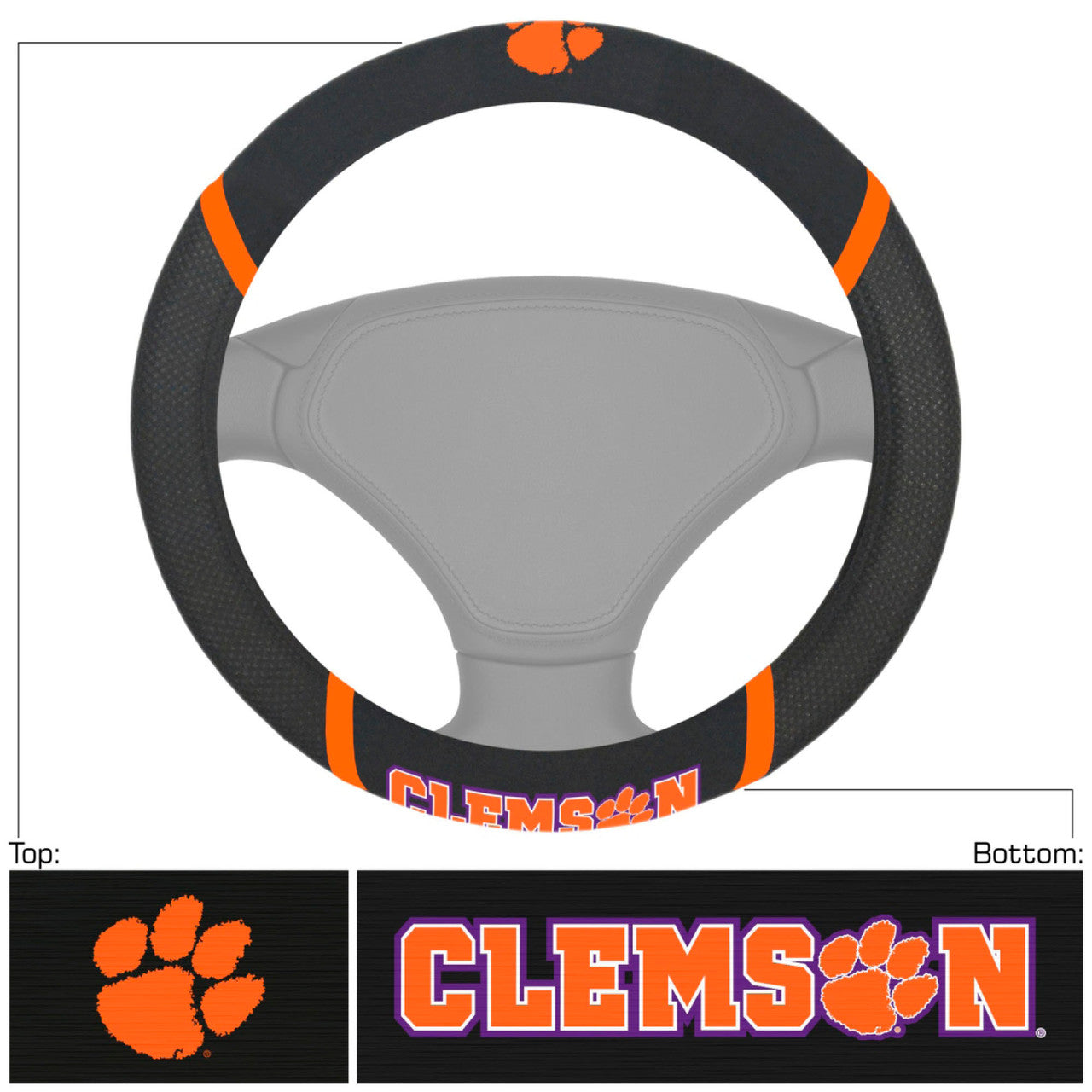 Clemson Tigers Steering Wheel Cover Mesh/Stitched - Sports Collectibles, Sports Memorabilia, Sports Fan Shop, Sports Gifts