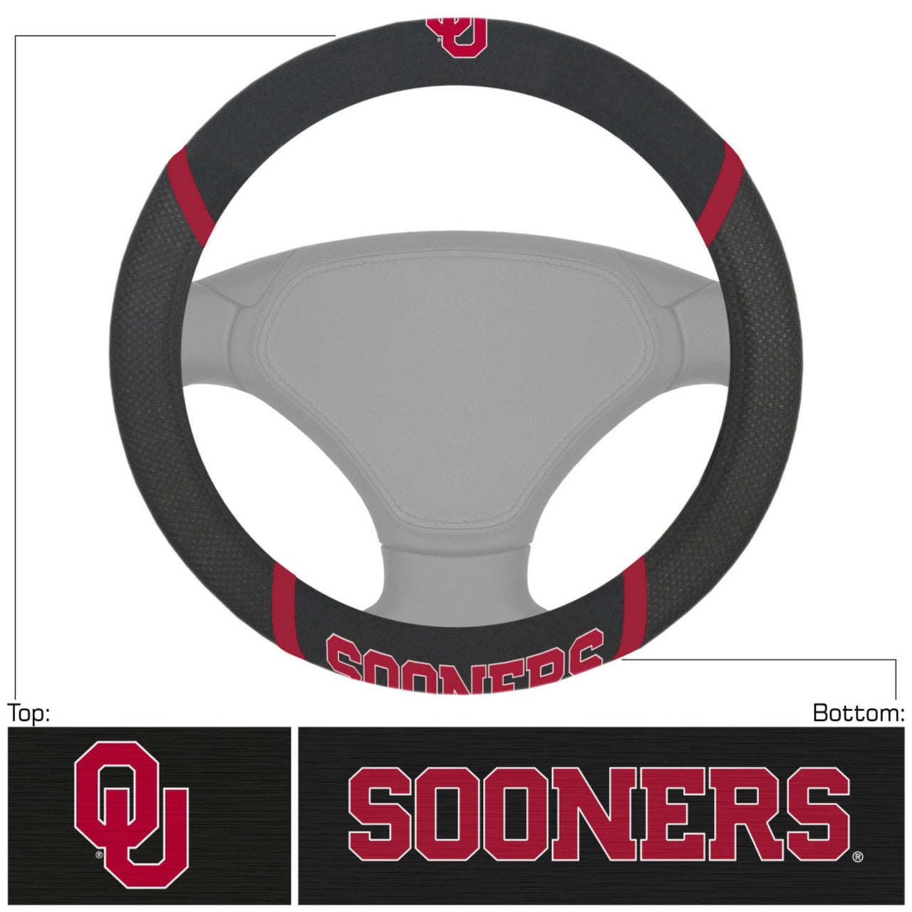 Oklahoma Sooners Steering Wheel Cover Mesh/Stitched - Sports Collectibles, Sports Memorabilia, Sports Fan Shop, Sports Gifts