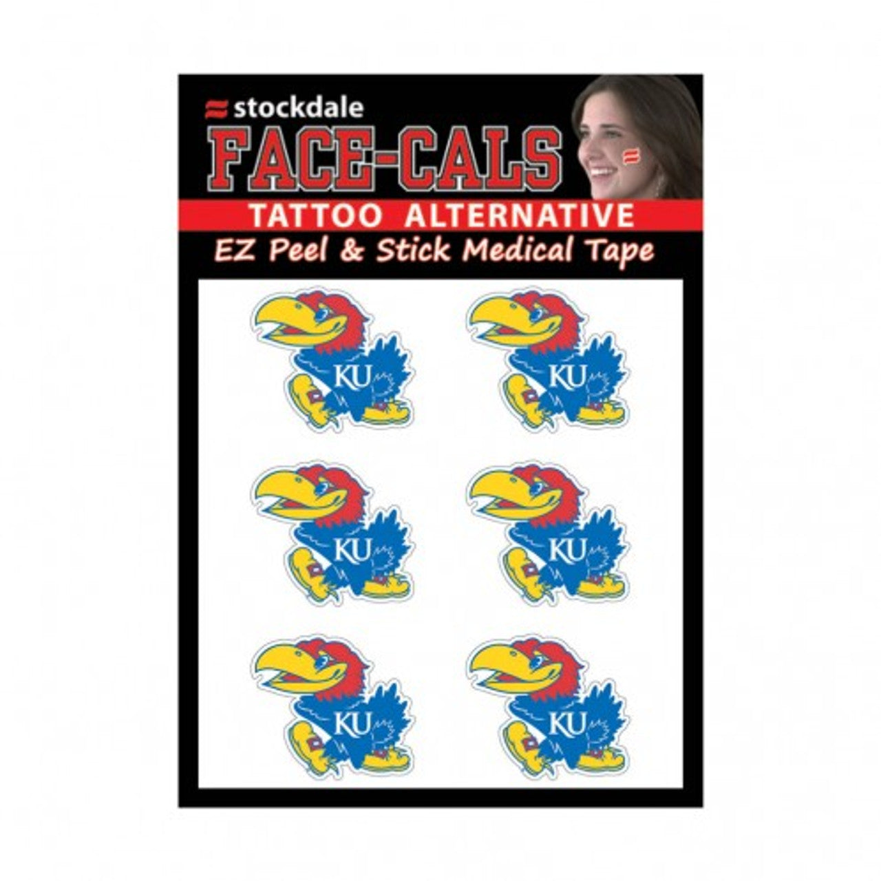 Kansas Jayhawks Tattoo Face Cals - Sports Collectibles, Sports Memorabilia, Sports Fan Shop, Sports Gifts
