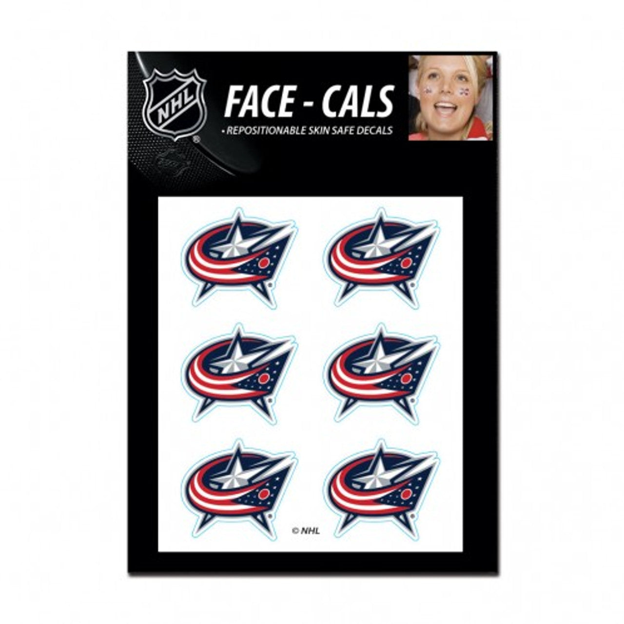 Columbus Blue Jackets Tattoo Face Cals Special Order - Sports Collectibles, Sports Memorabilia, Sports Fan Shop, Sports Gifts
