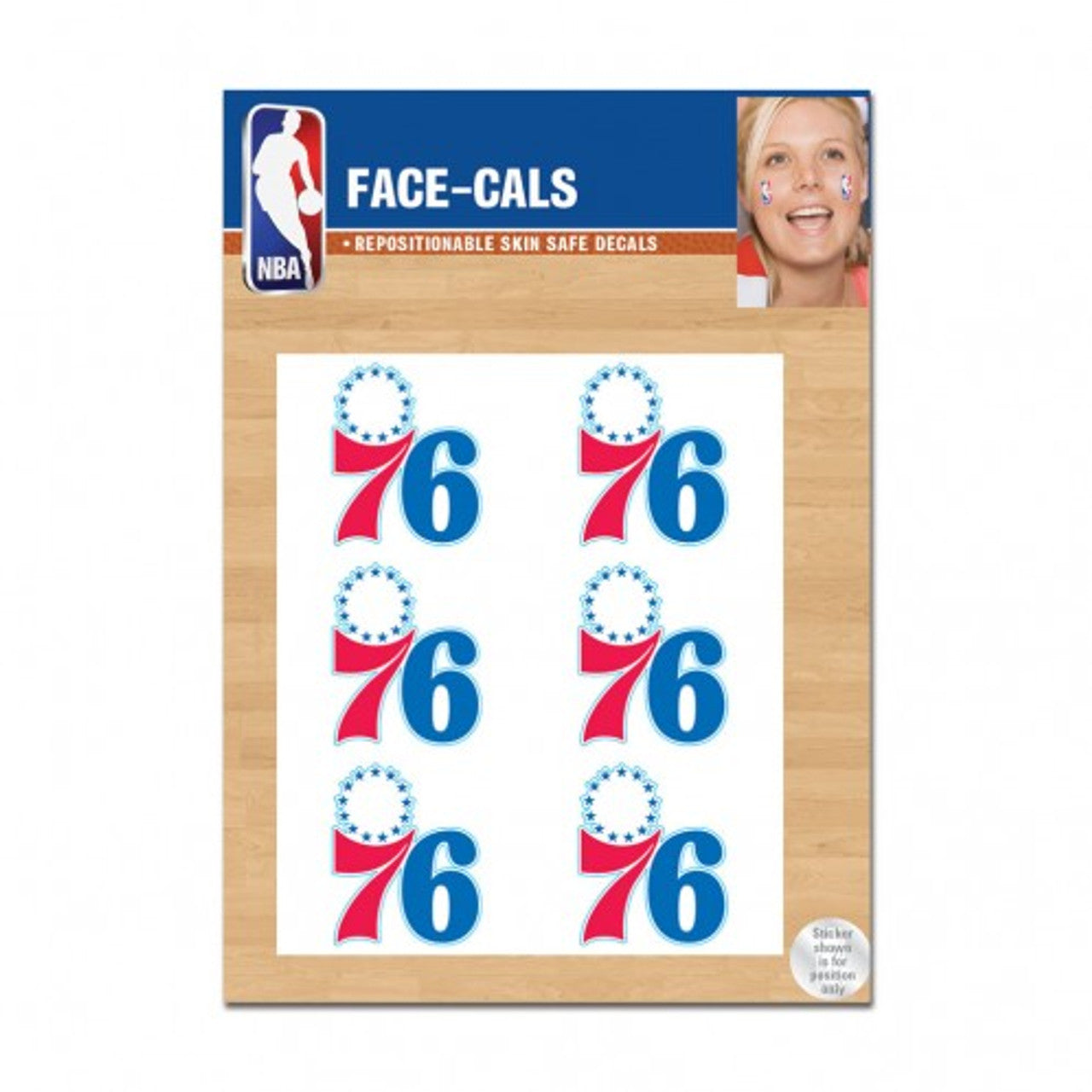 Philadelphia 76ers Tattoo Face Cals Special Order - Sports Collectibles, Sports Memorabilia, Sports Fan Shop, Sports Gifts