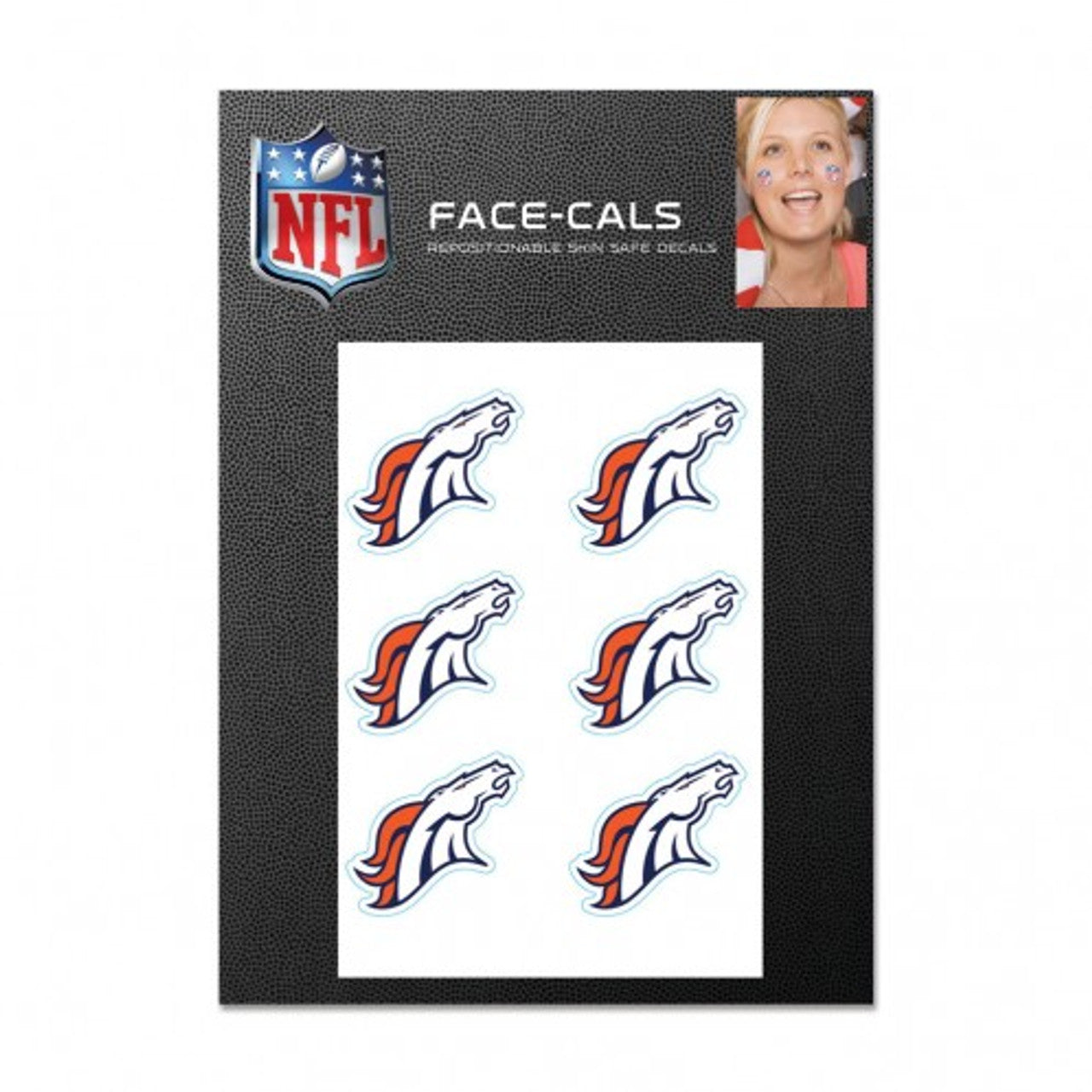 Denver Broncos Tattoo Face Cals - Sports Collectibles, Sports Memorabilia, Sports Fan Shop, Sports Gifts