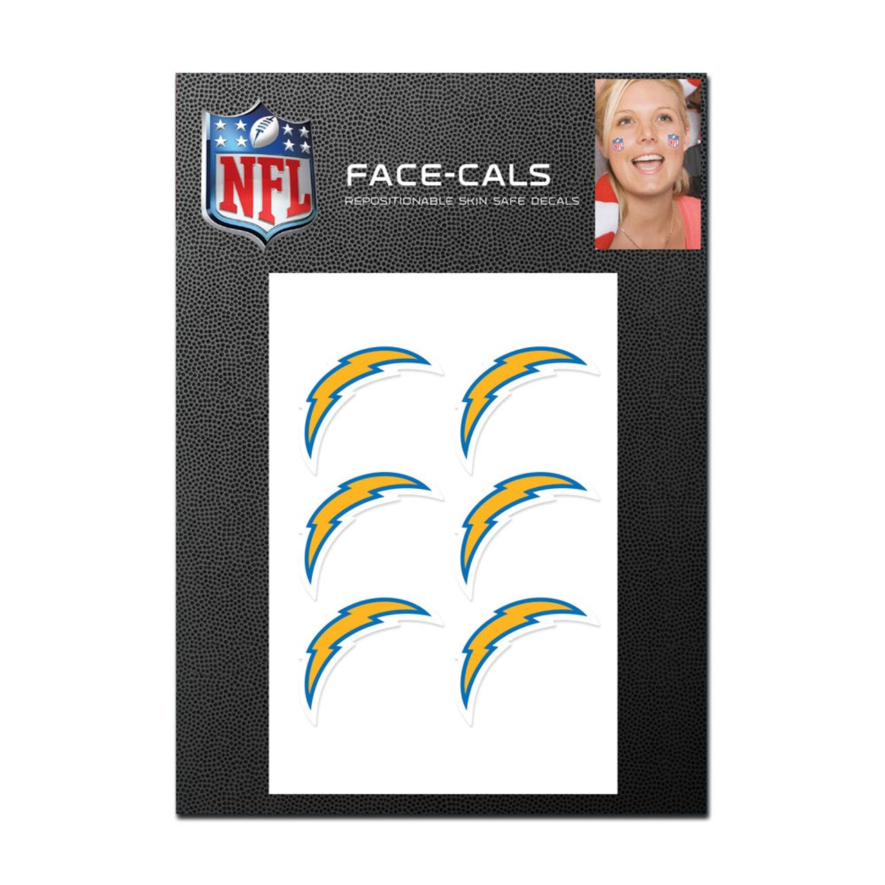 Los Angeles Chargers Tattoo Face Cals - Sports Collectibles, Sports Memorabilia, Sports Fan Shop, Sports Gifts