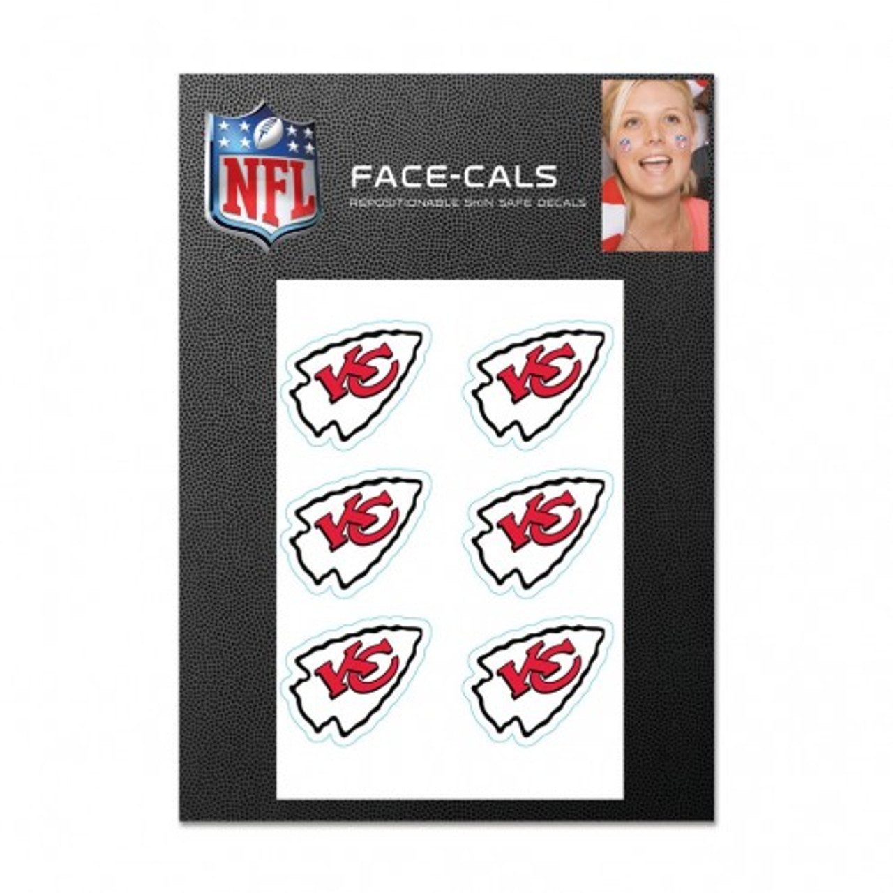 Kansas City Chiefs Tattoo Face Cals - Sports Collectibles, Sports Memorabilia, Sports Fan Shop, Sports Gifts