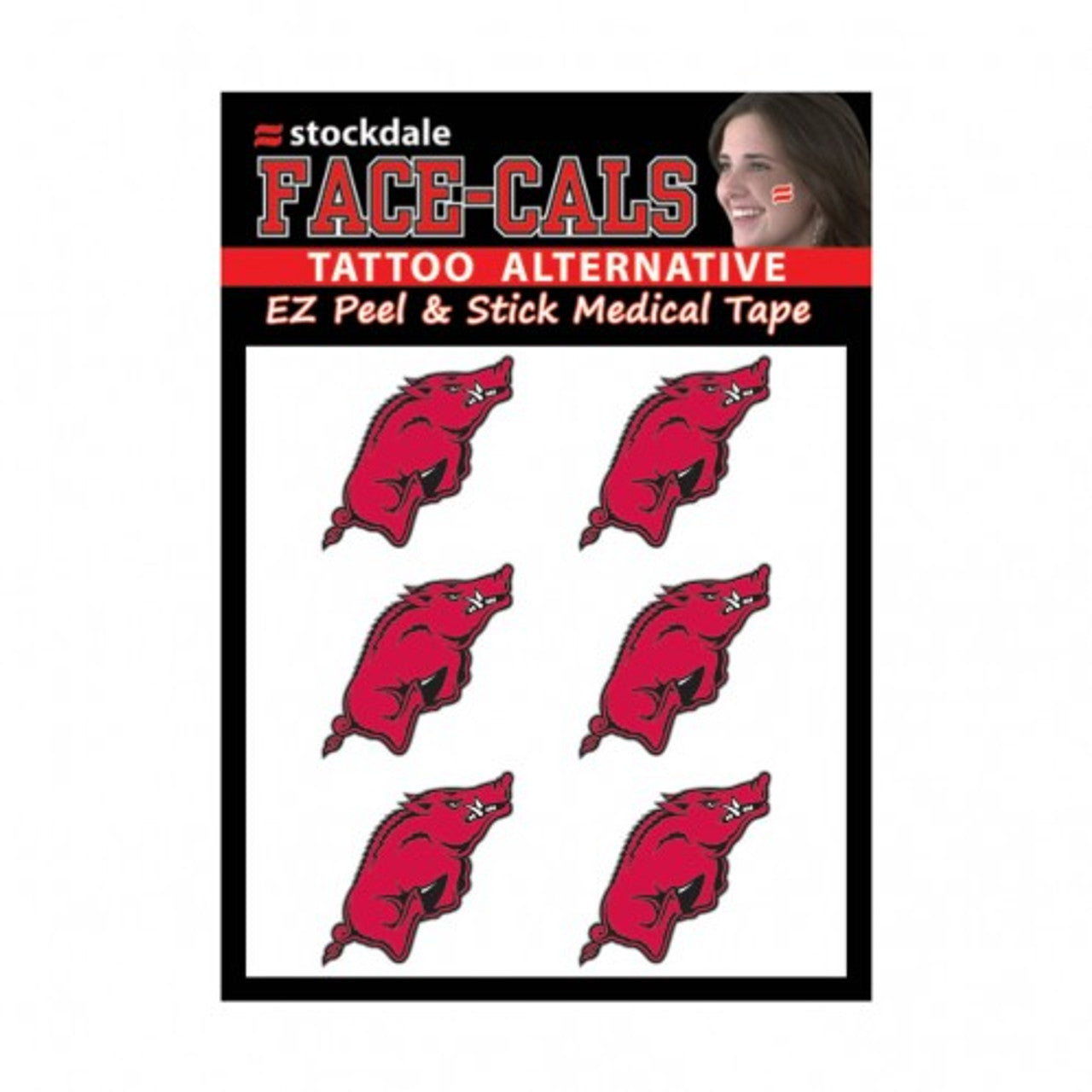 Arkansas Razorbacks Tattoo Face Cals - Sports Collectibles, Sports Memorabilia, Sports Fan Shop, Sports Gifts