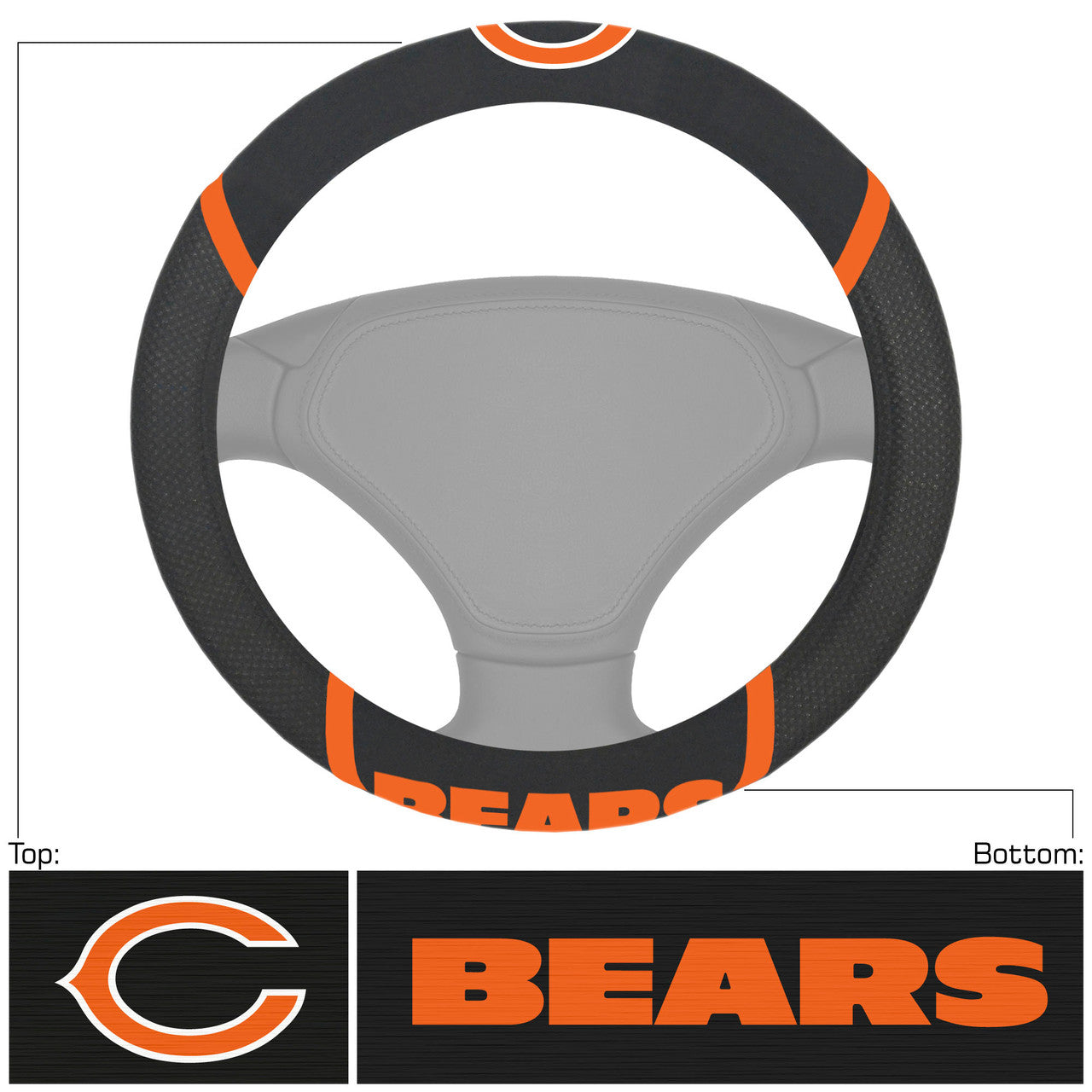 Chicago Bears Steering Wheel Cover Mesh/Stitched - Sports Collectibles, Sports Memorabilia, Sports Fan Shop, Sports Gifts