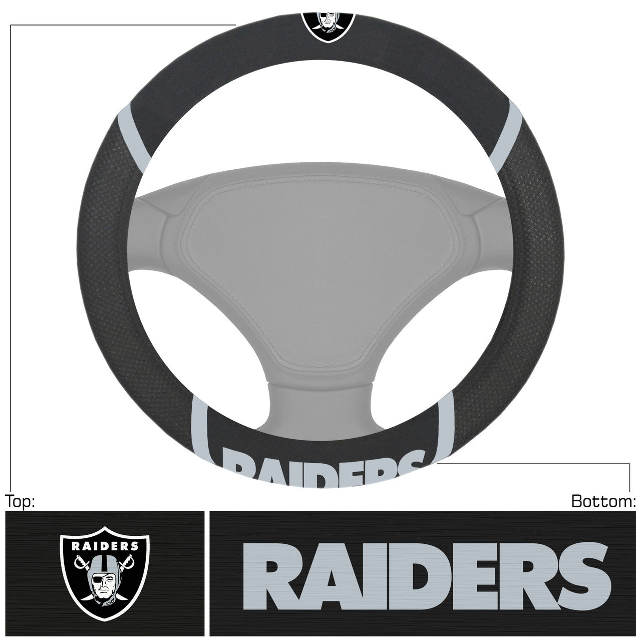 Las Vegas Raiders Steering Wheel Cover Mesh/Stitched - Sports Collectibles, Sports Memorabilia, Sports Fan Shop, Sports Gifts