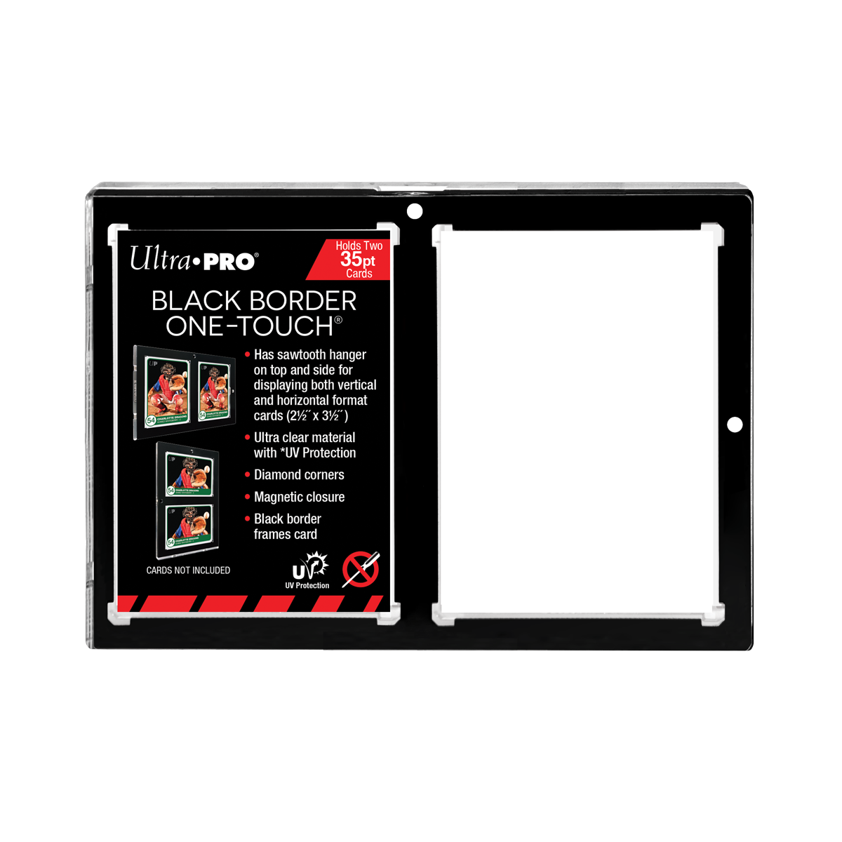 35PT 2-Card Black Border UV ONE-TOUCH Magnetic Holder - Sports Gifts, Sports Memorabilia, Sports Collectibles, Fan Shop