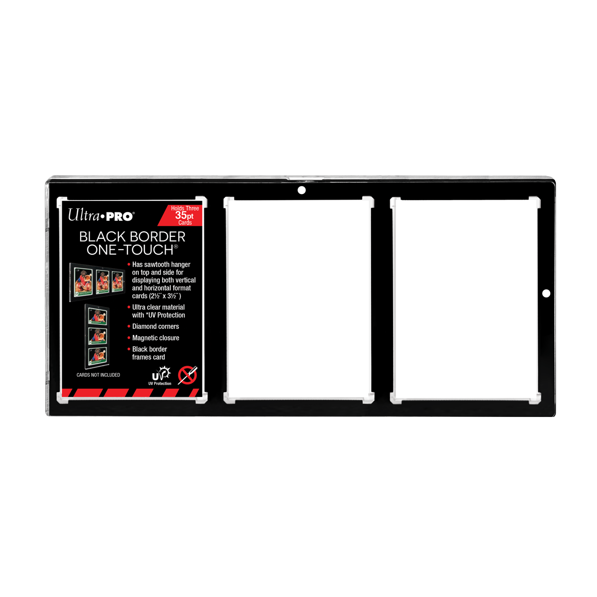 35PT 3-Card Black Border UV ONE-TOUCH Magnetic Holder - Sports Gifts, Sports Memorabilia, Sports Collectibles, Fan Shop