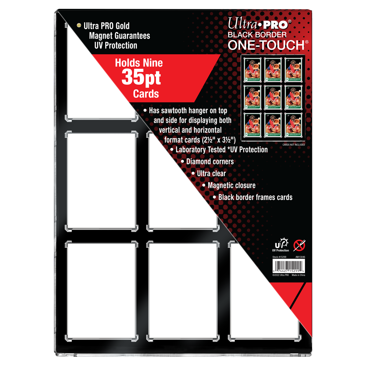 35PT 9-Card Black Border UV ONE-TOUCH Magnetic Holder - Sports Gifts, Sports Memorabilia, Sports Collectibles, Fan Shop