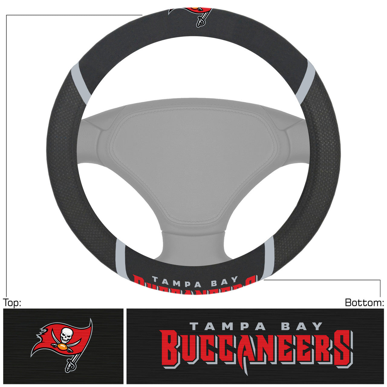 Tampa Bay Buccaneers Steering Wheel Cover Mesh/Stitched - Sports Collectibles, Sports Memorabilia, Sports Fan Shop, Sports Gifts