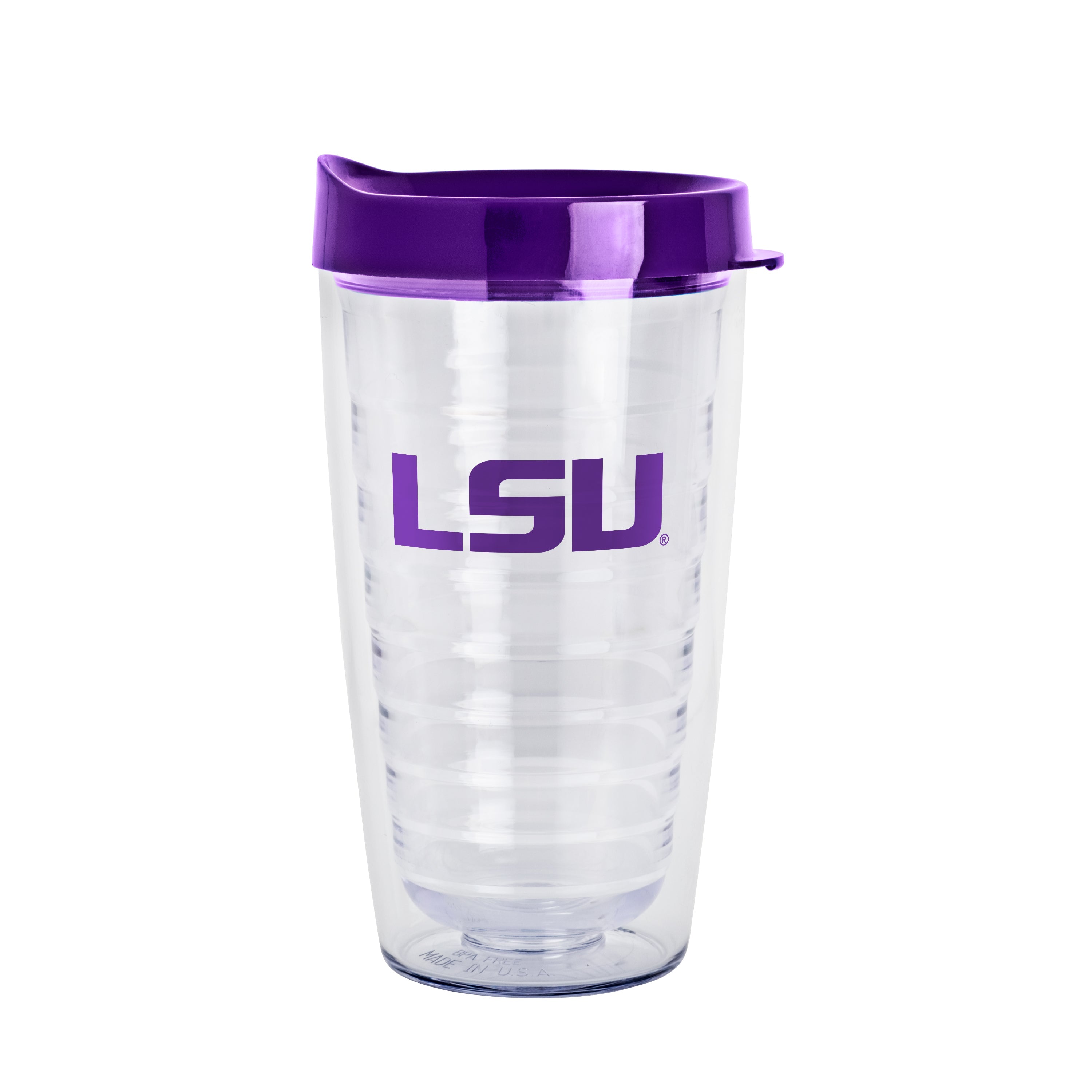 LSU 16oz Flipside Dbl Wall Clear Tumbler