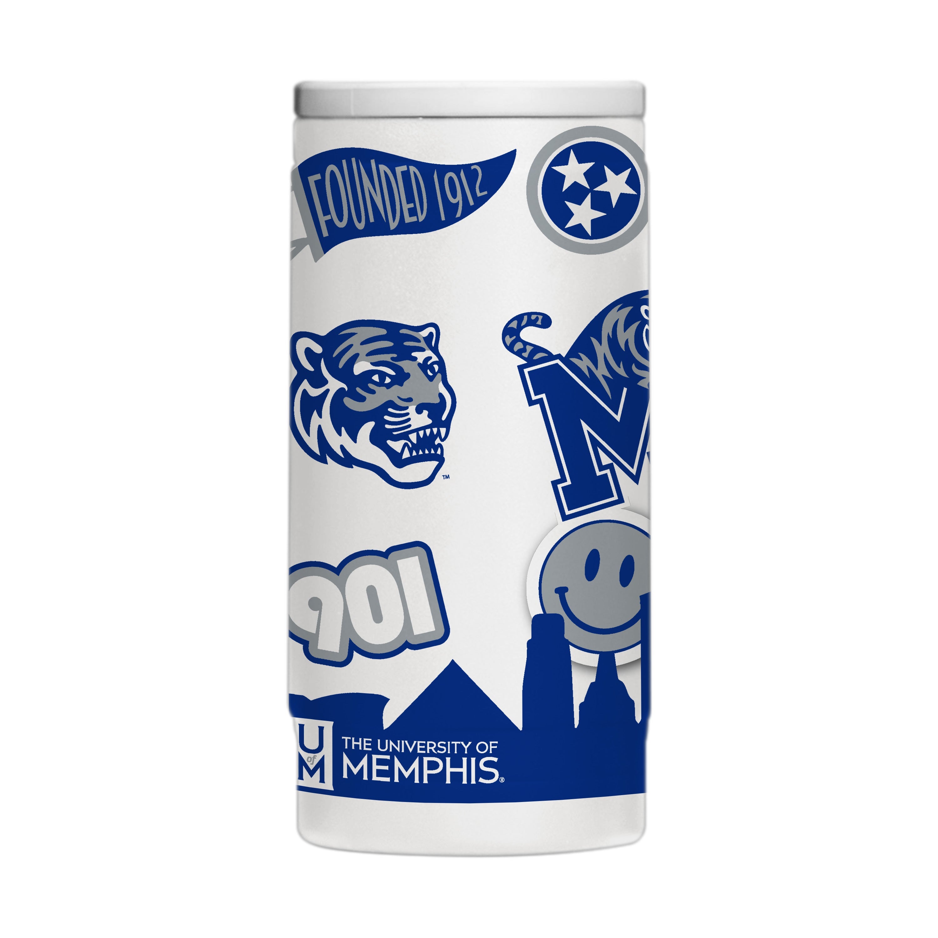 Memphis 12oz Native Powder Coat Slim Can Coolie